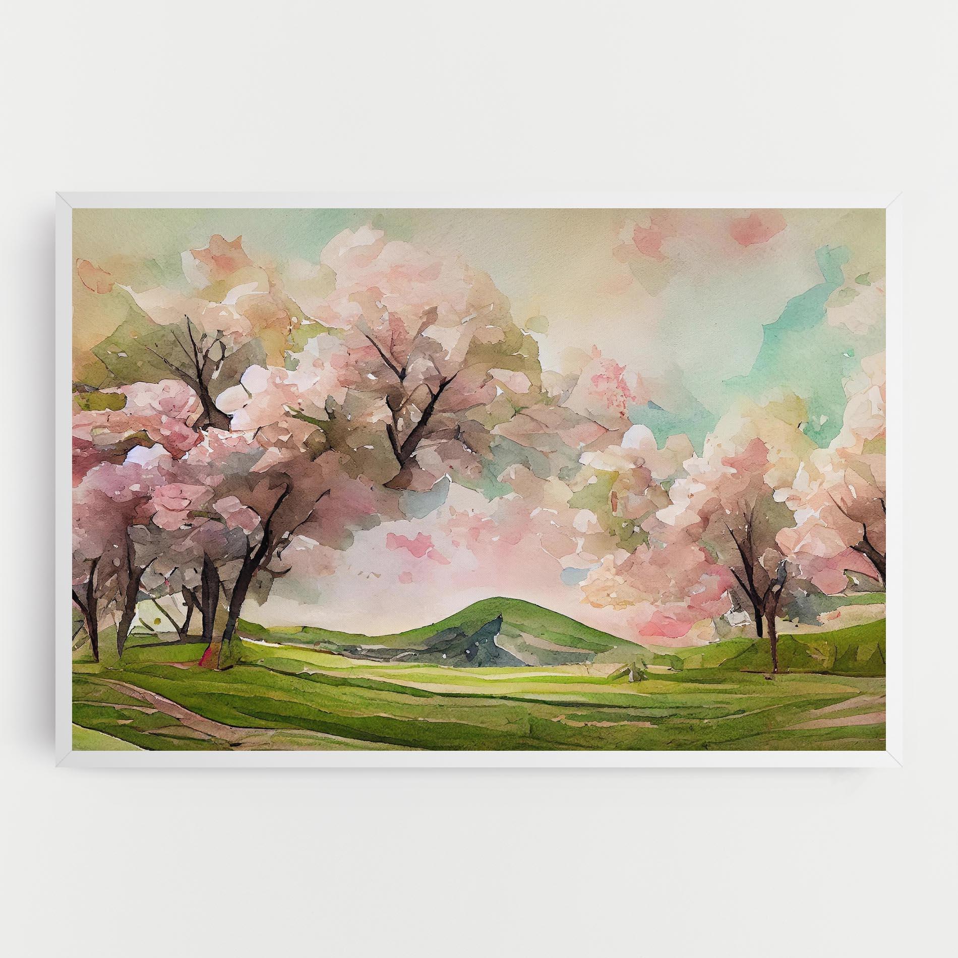 Vászonkép Spring Pink Trees mockup 0