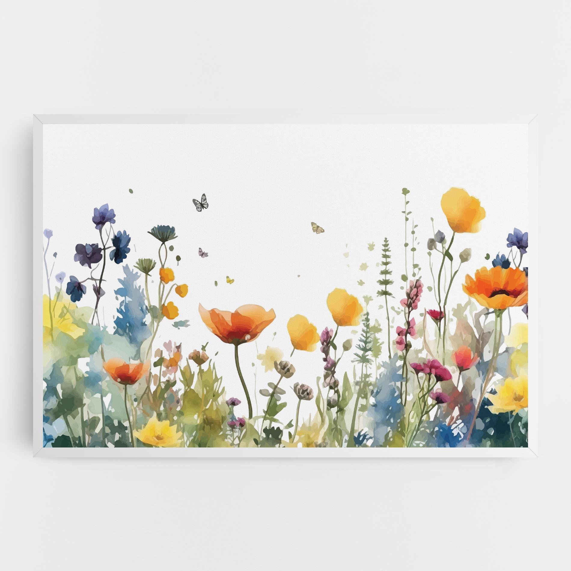 Vászonkép Watercolor Spring Flowers mockup 0