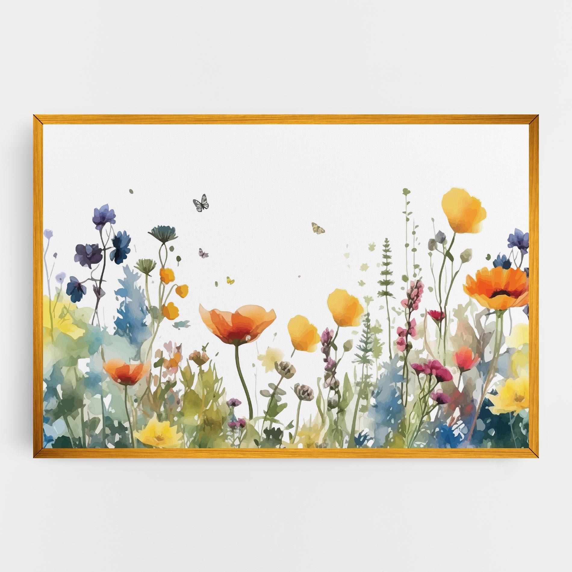 Vászonkép Watercolor Spring Flowers mockup 0