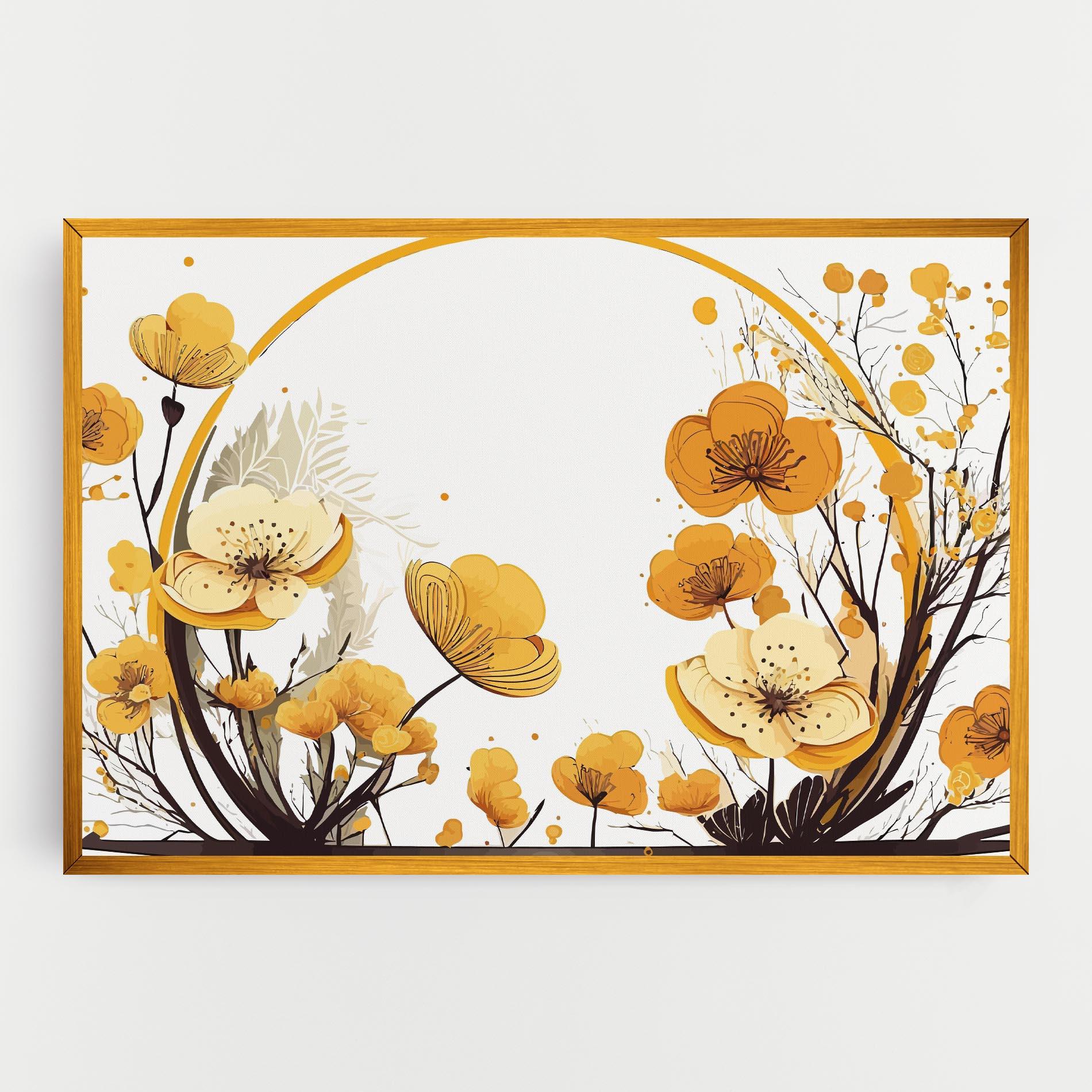 Vászonkép Yellow Circle Flowers mockup 0