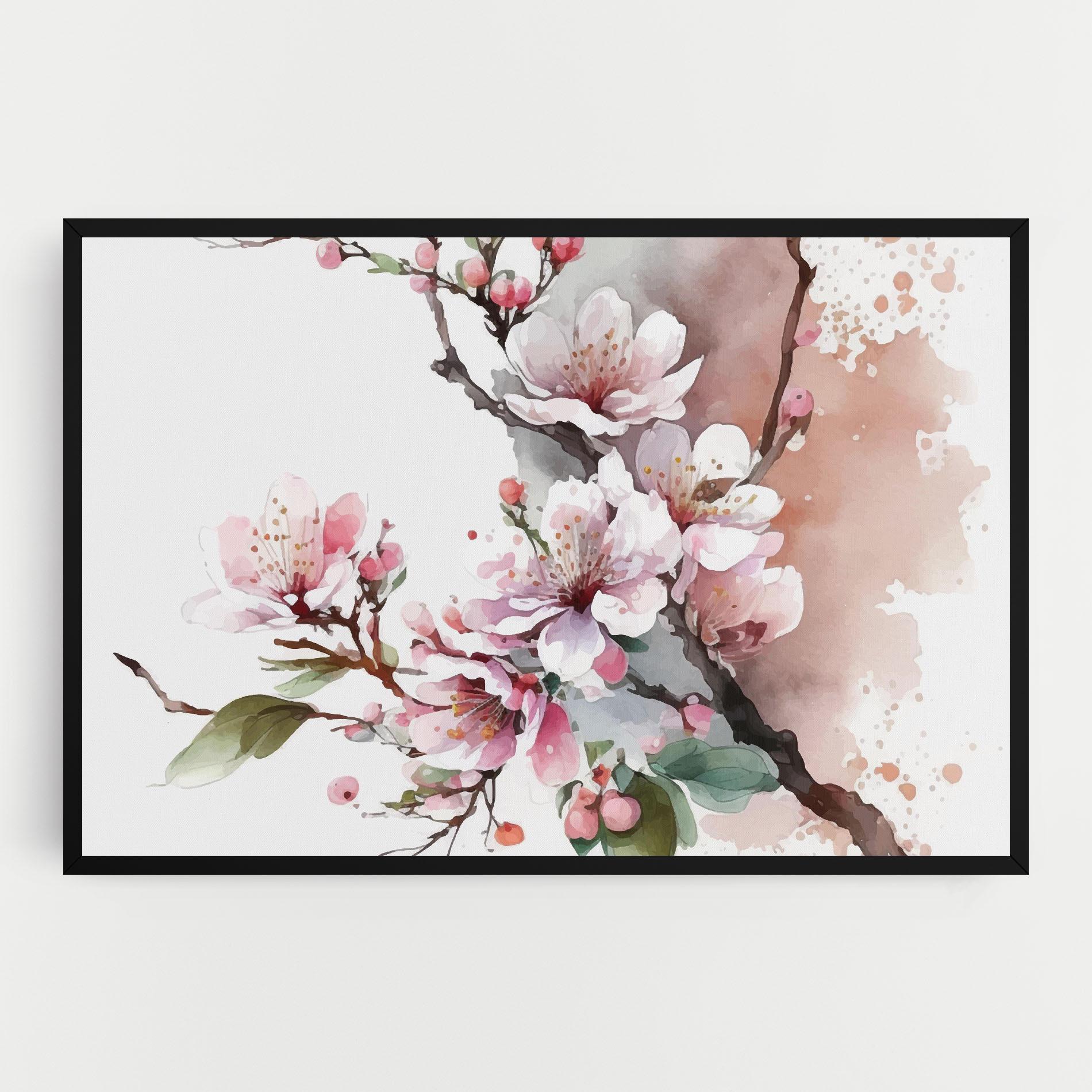 Vászonkép Cherry Spring Flower mockup 0