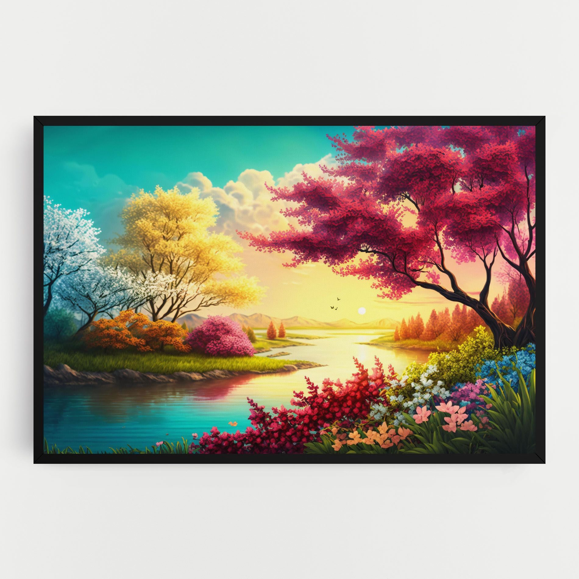 Pink Yellow Trees mockup 0