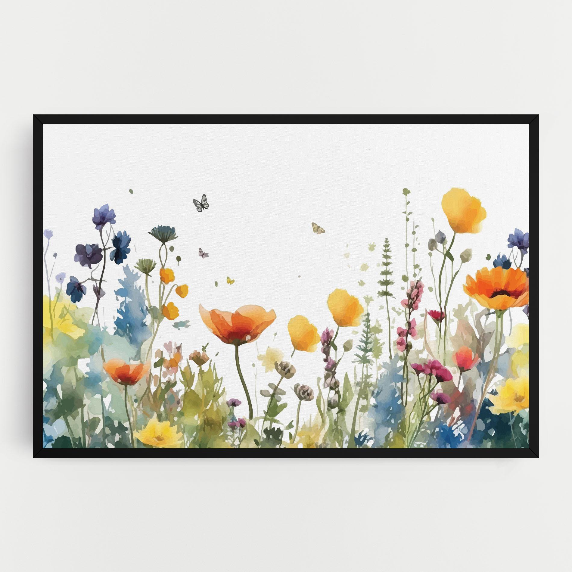 Vászonkép Watercolor Spring Flowers mockup 0