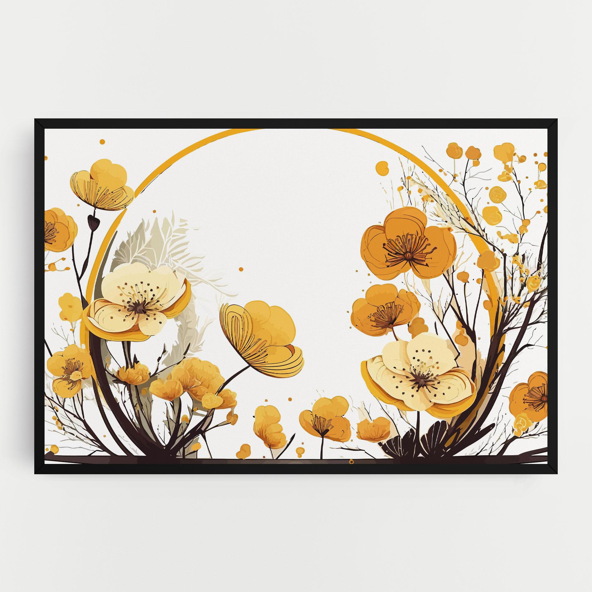 Vászonkép Yellow Circle Flowers mockup 0