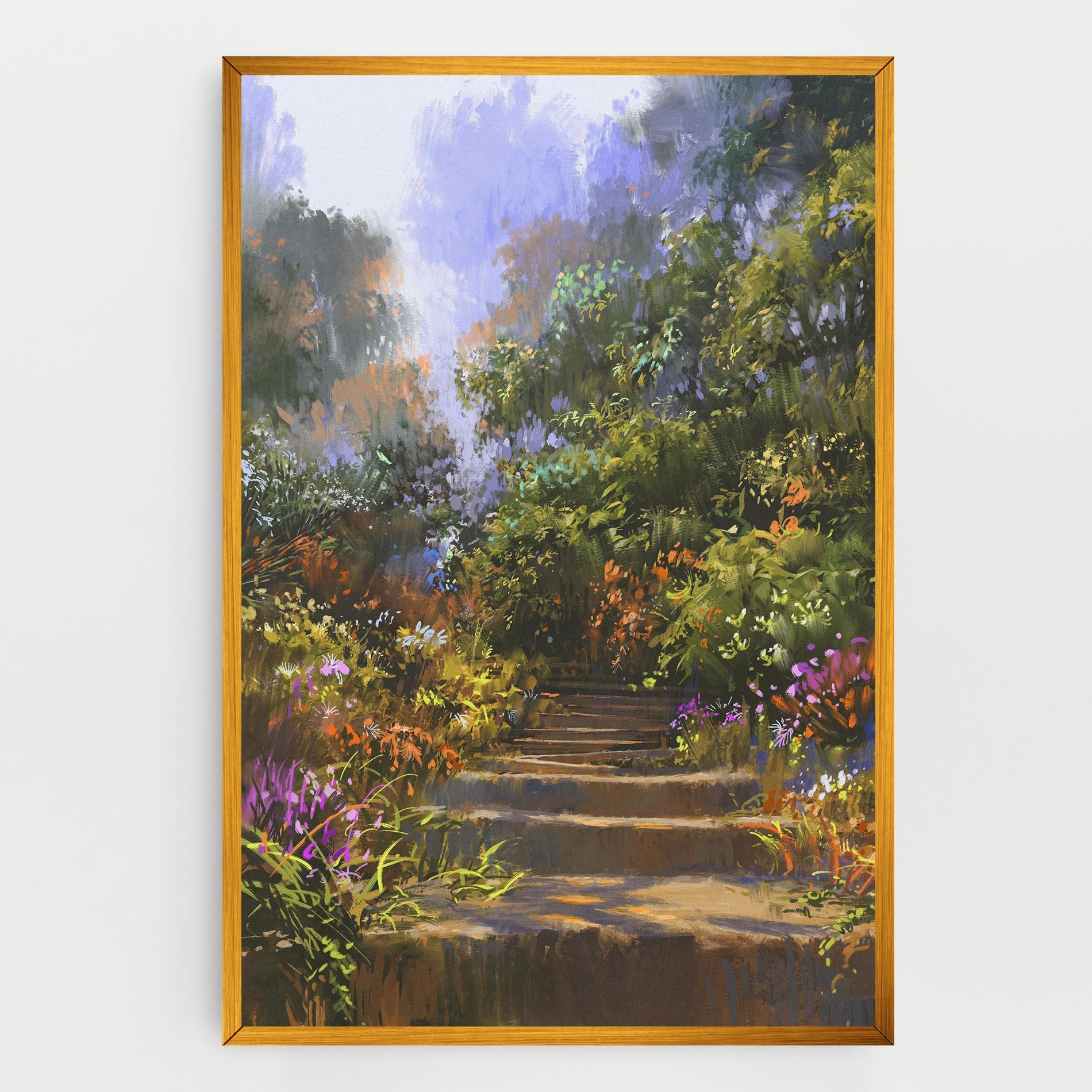Vászonkép Spring Staircase Painting mockup 0