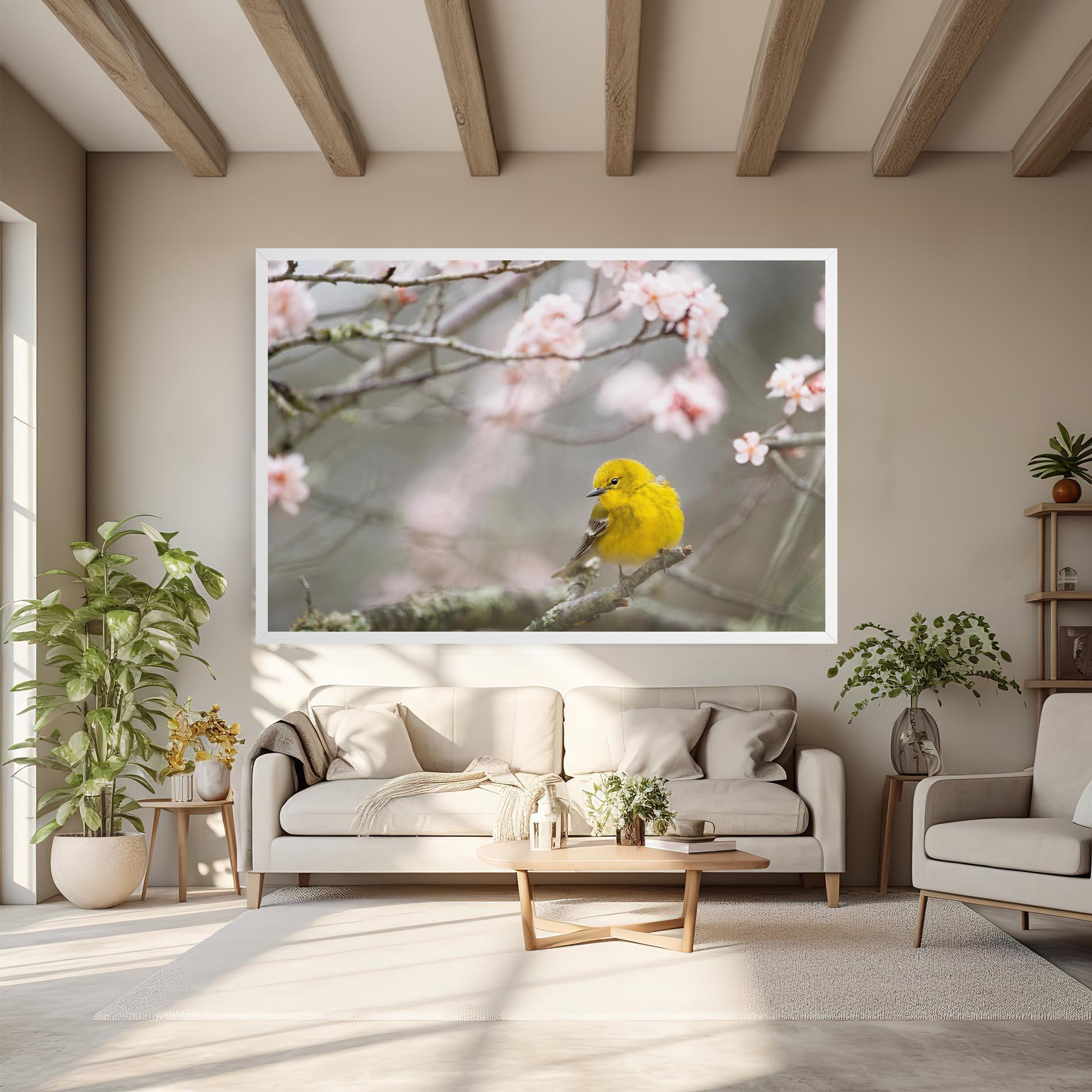 Vászonkép Pretty Spring Yellow Bird mockup 6