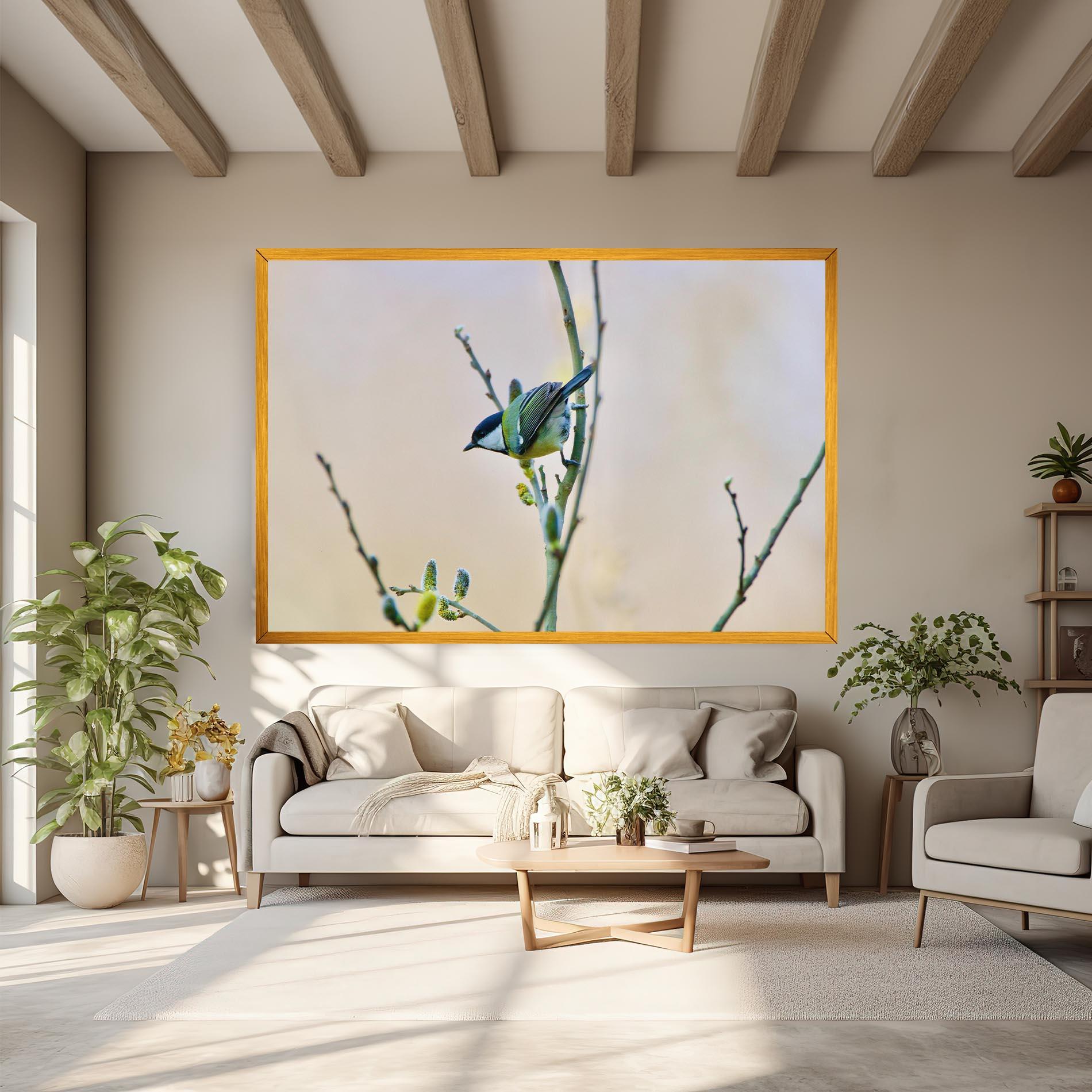 Vászonkép Beautiful Spring Bird mockup 6