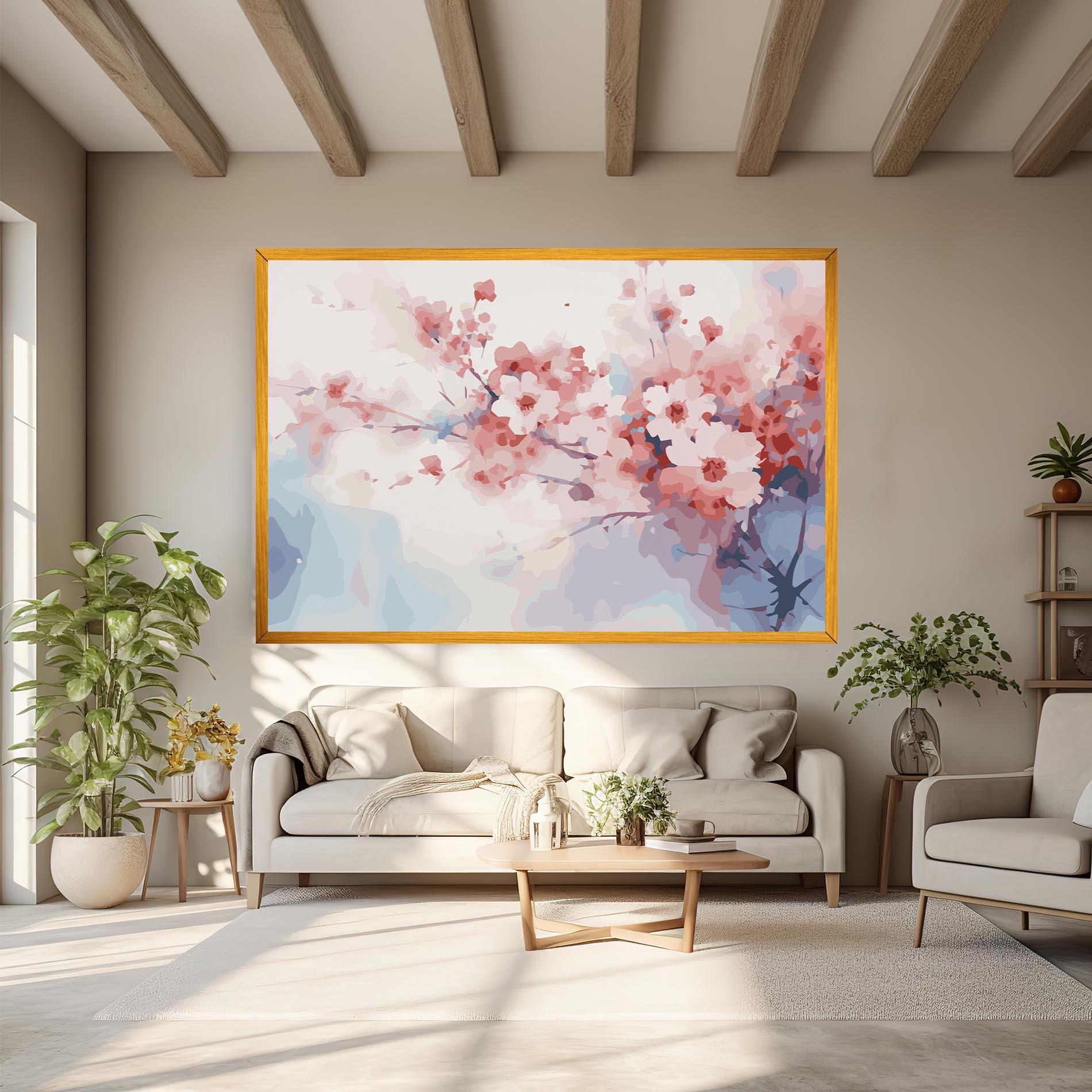 Vászonkép Pastel Spring Flowers mockup 6