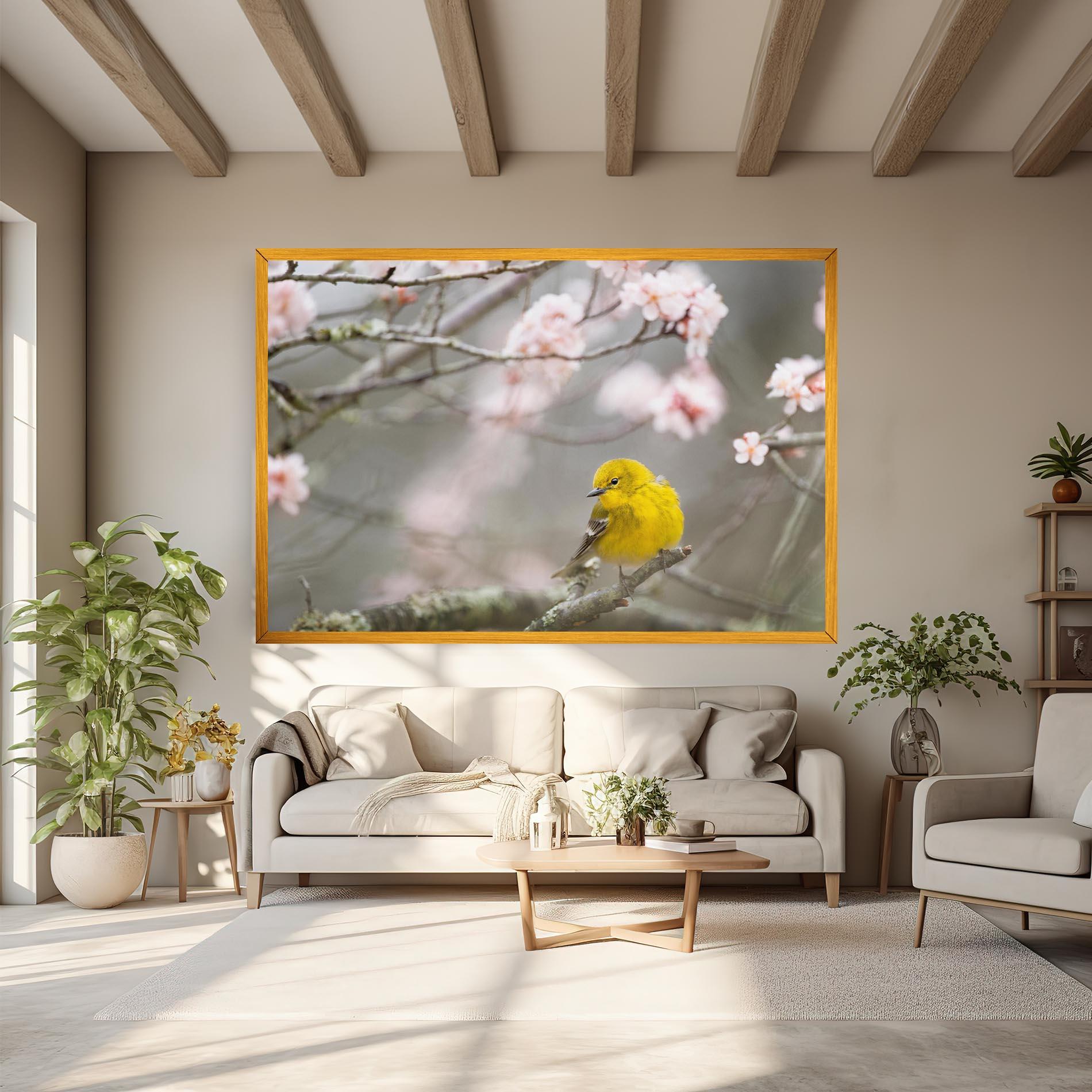 Vászonkép Pretty Spring Yellow Bird mockup 6
