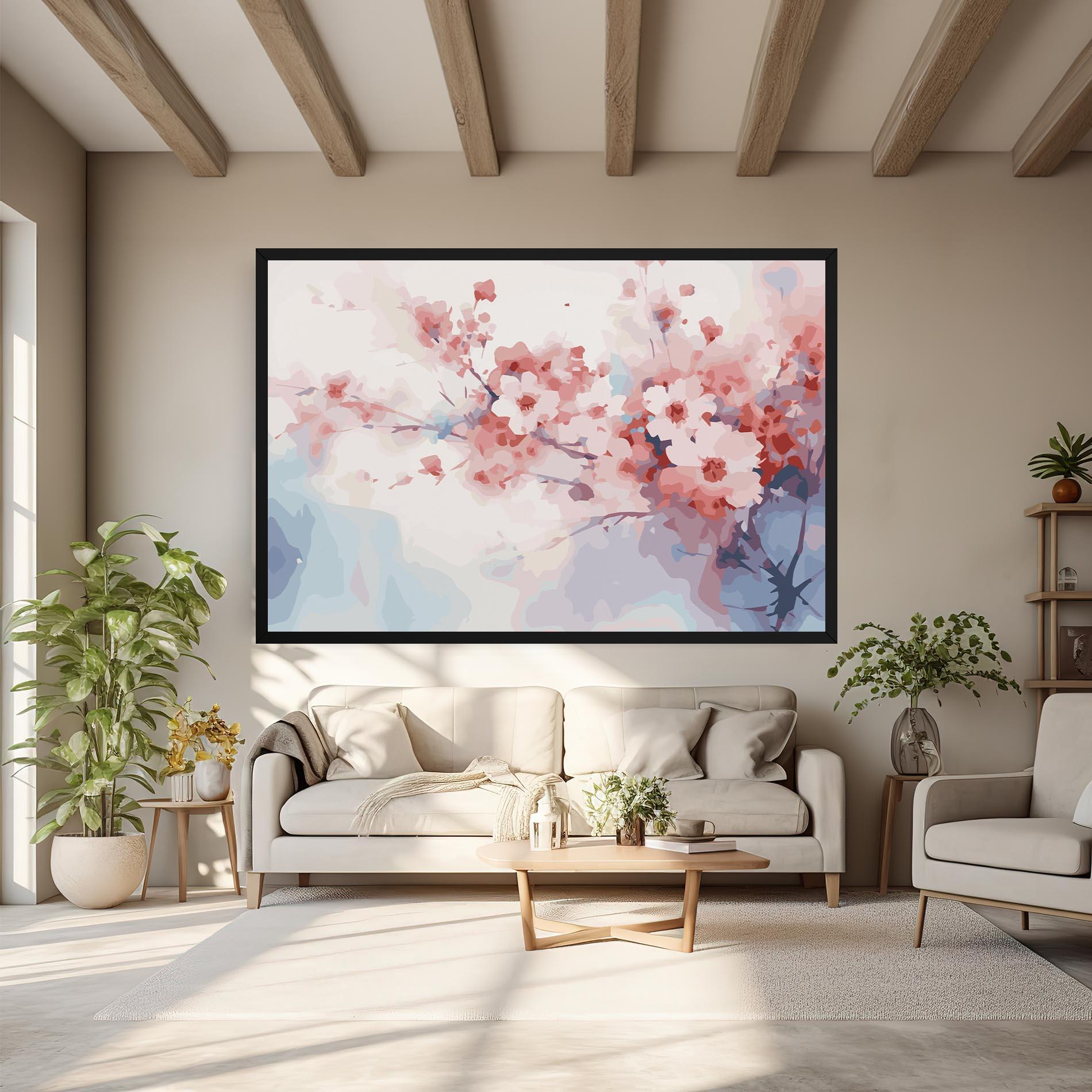 Vászonkép Pastel Spring Flowers mockup 6