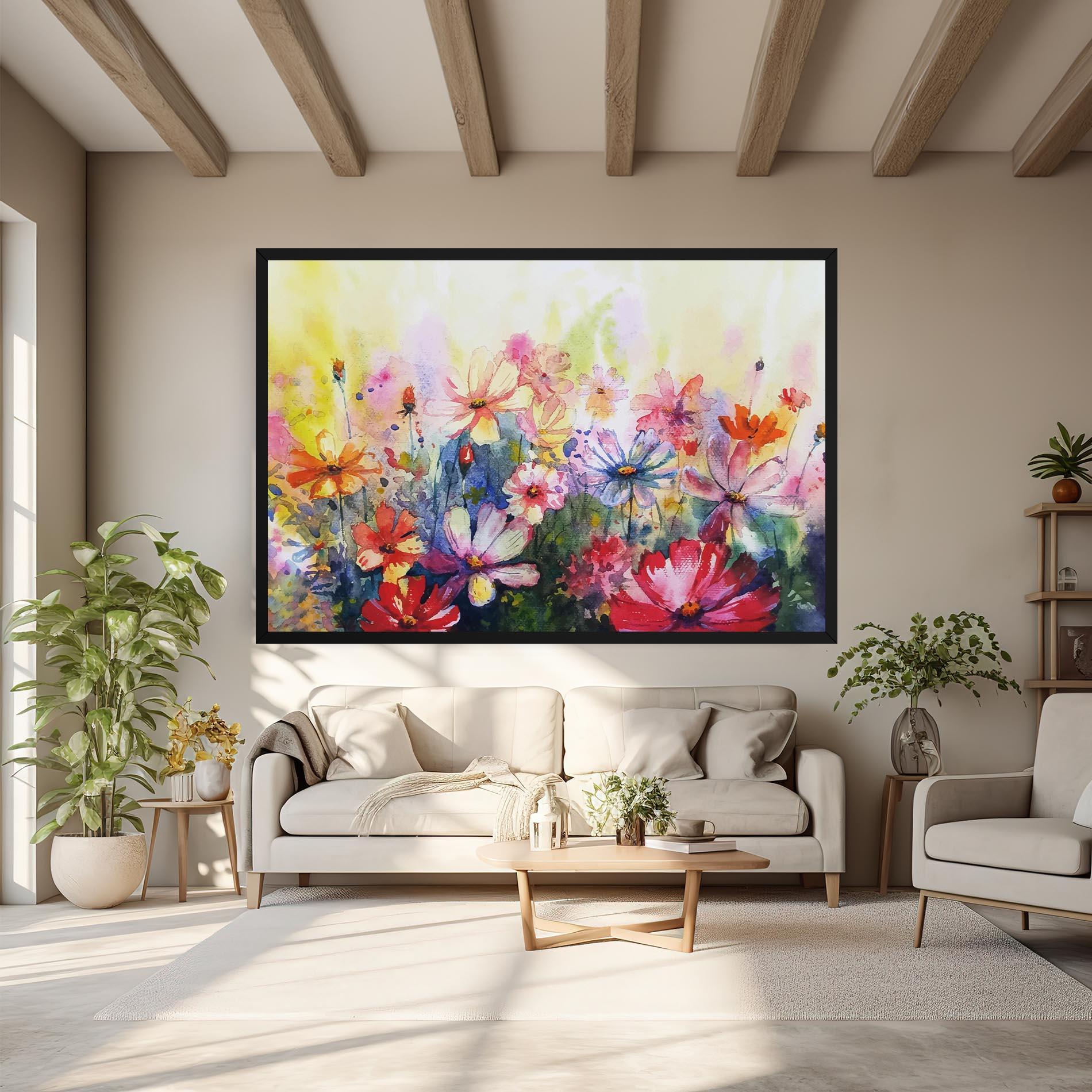 Vászonkép Water Art Flowers mockup 6