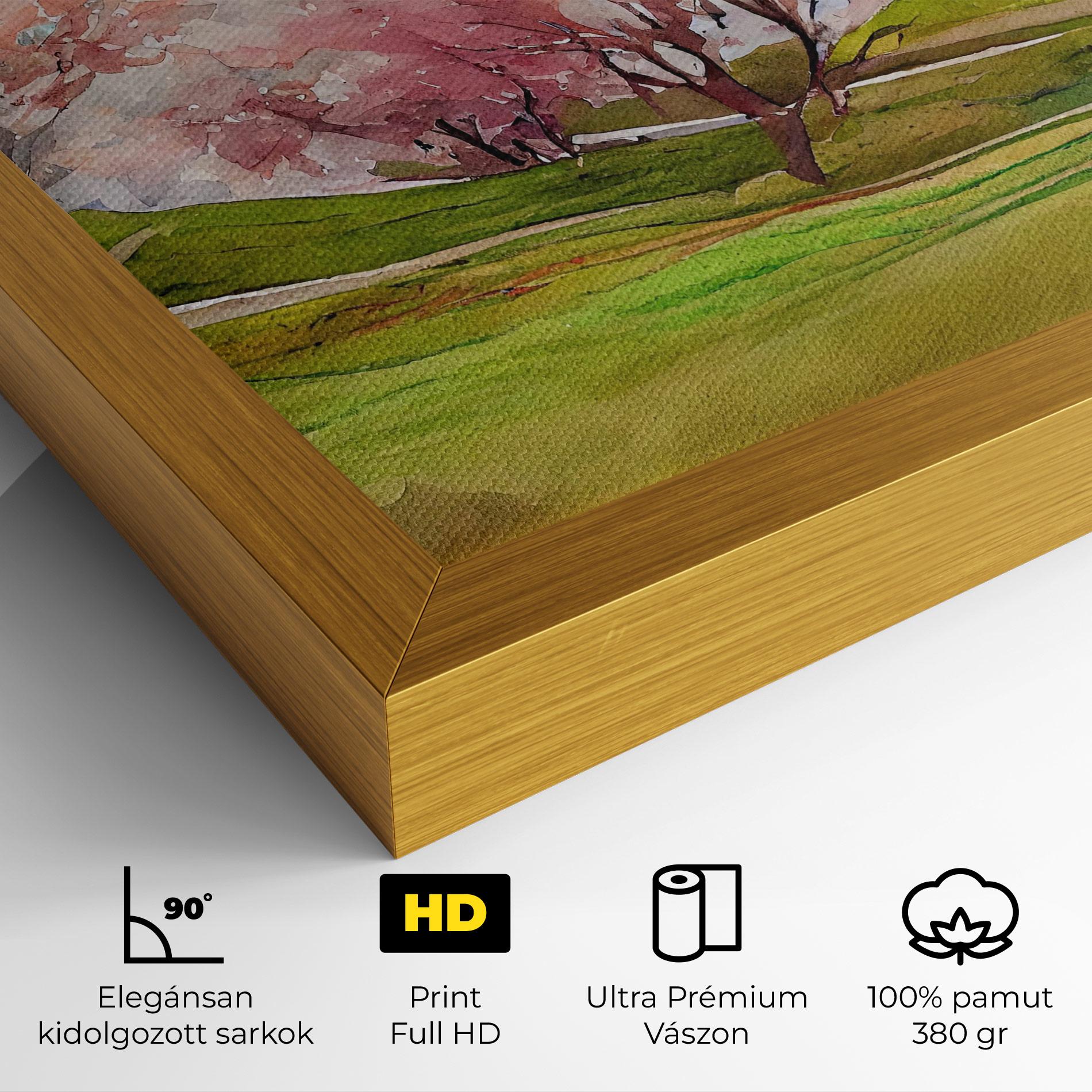 Vászonkép Spring Trees Painting mockup 4