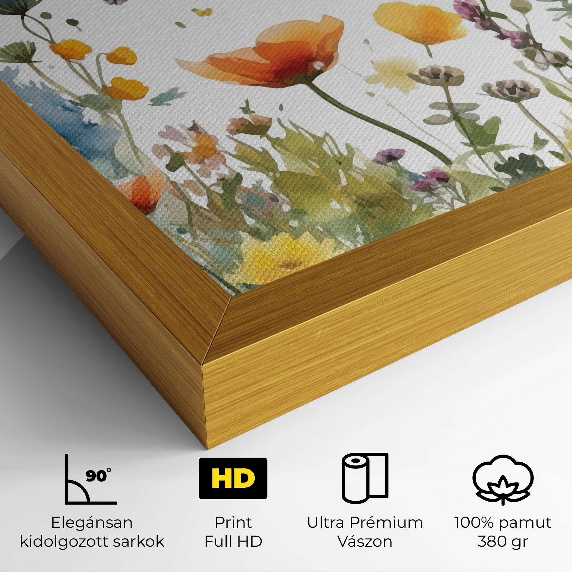 Vászonkép Watercolor Spring Flowers mockup 4