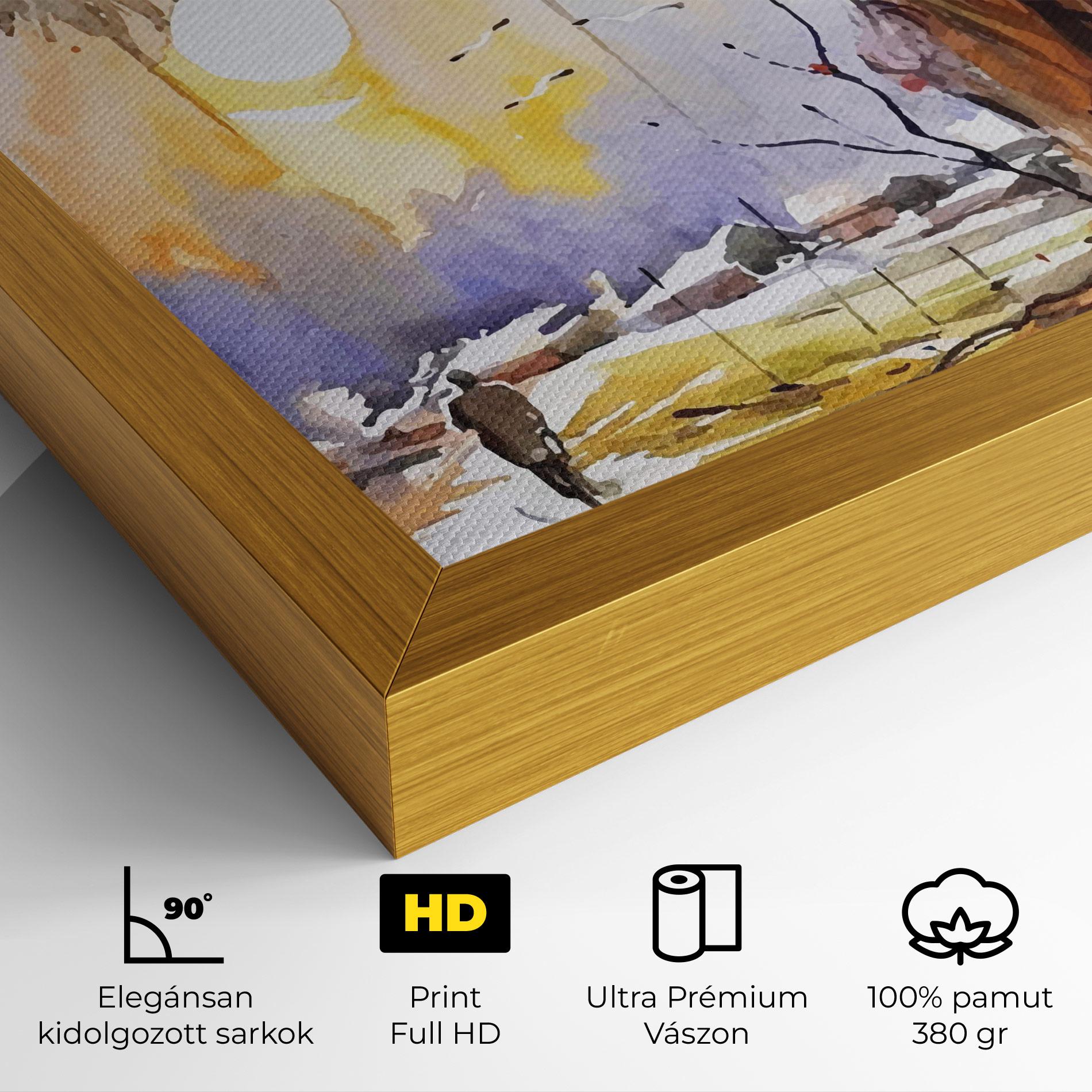 Vászonkép Watercolor Spring Tree mockup 4