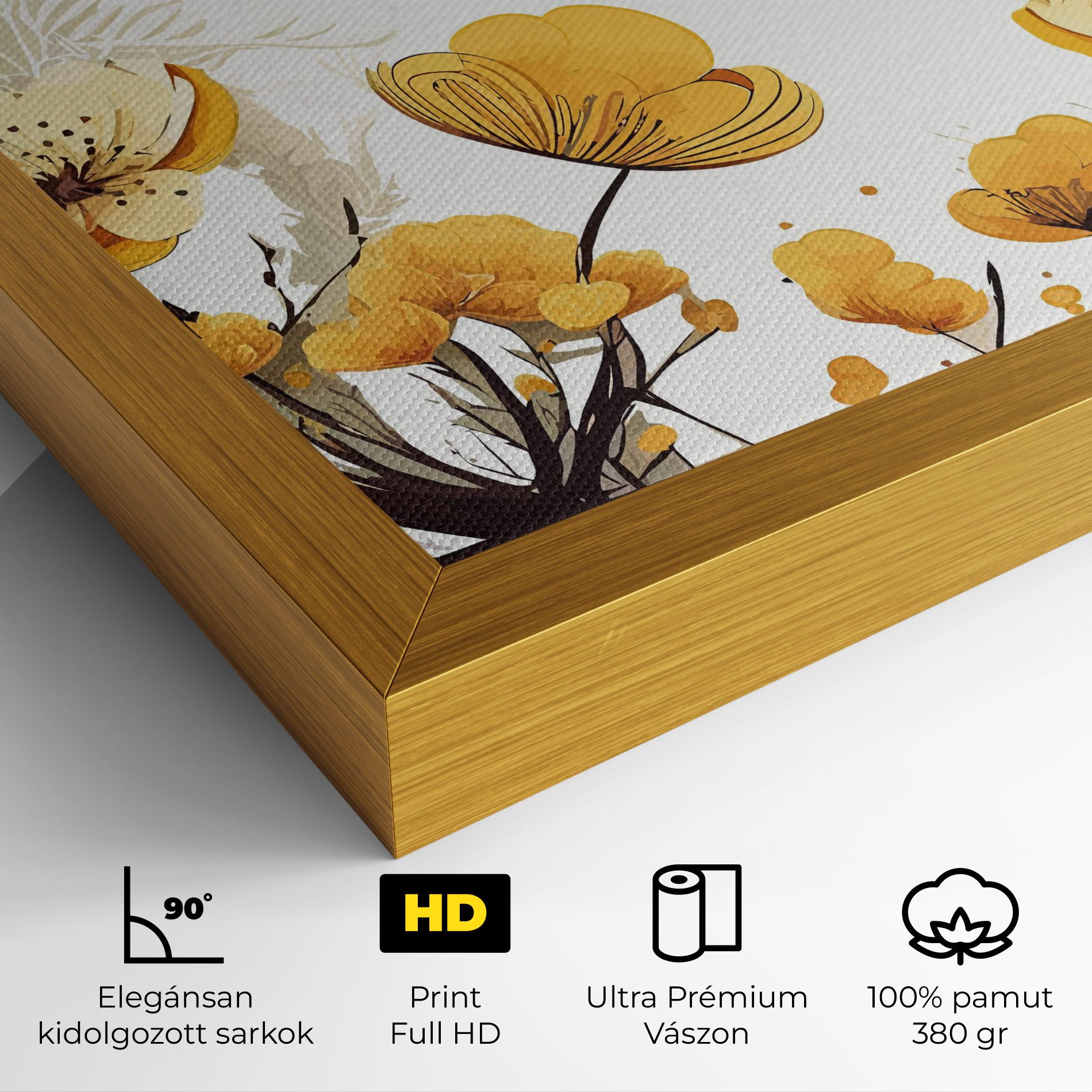 Yellow Circle Flowers mockup 4