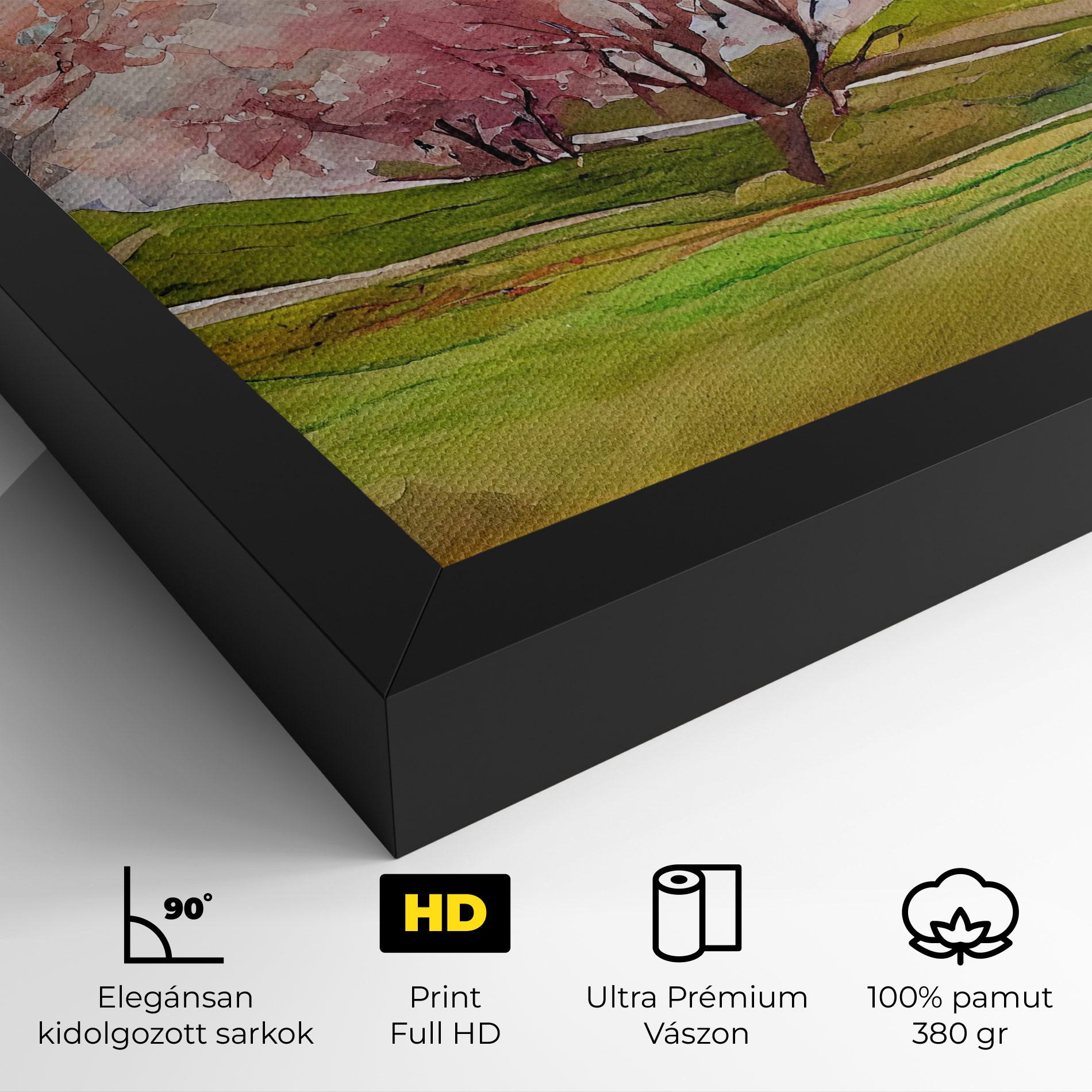 Vászonkép Spring Trees Painting mockup 4