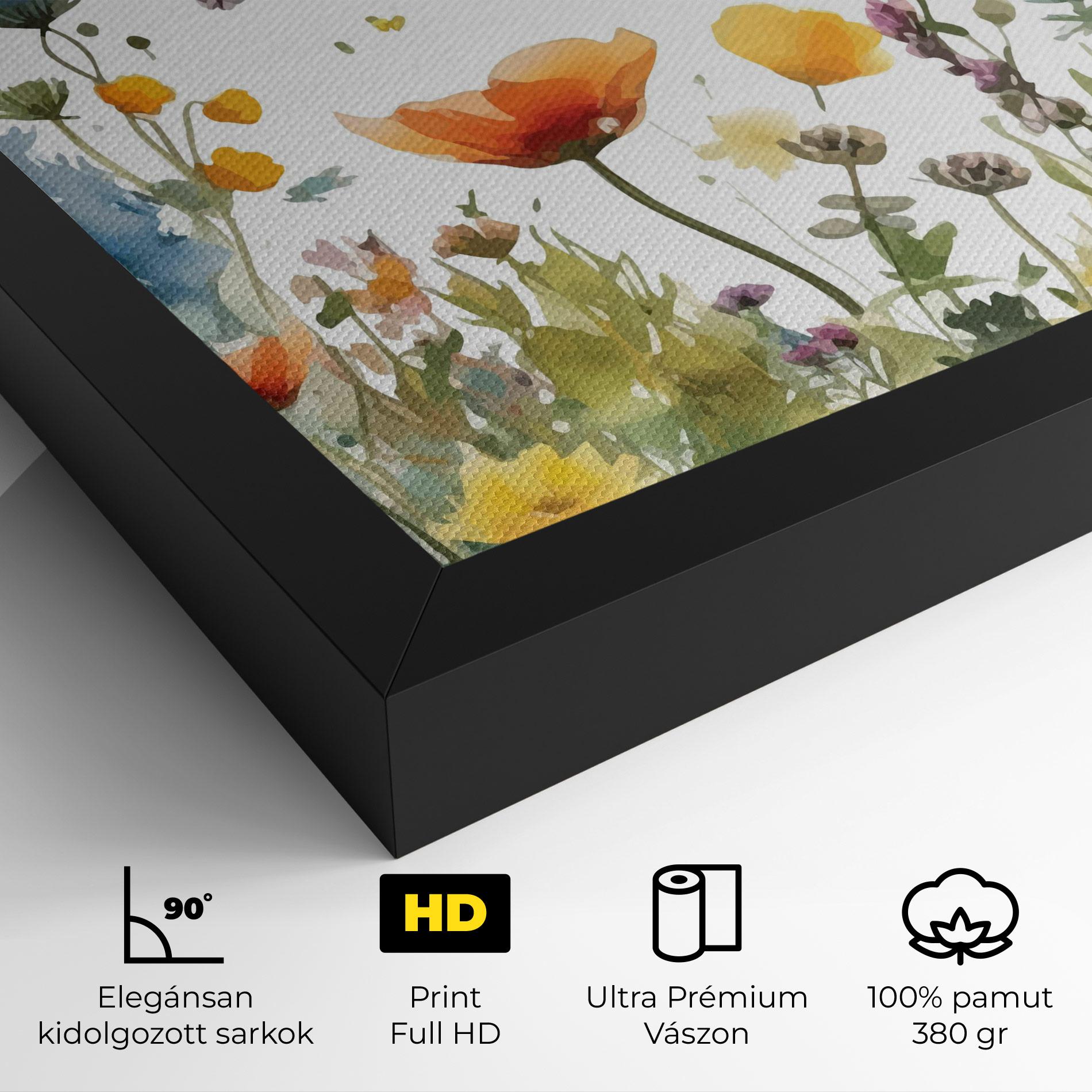 Vászonkép Watercolor Spring Flowers mockup 4