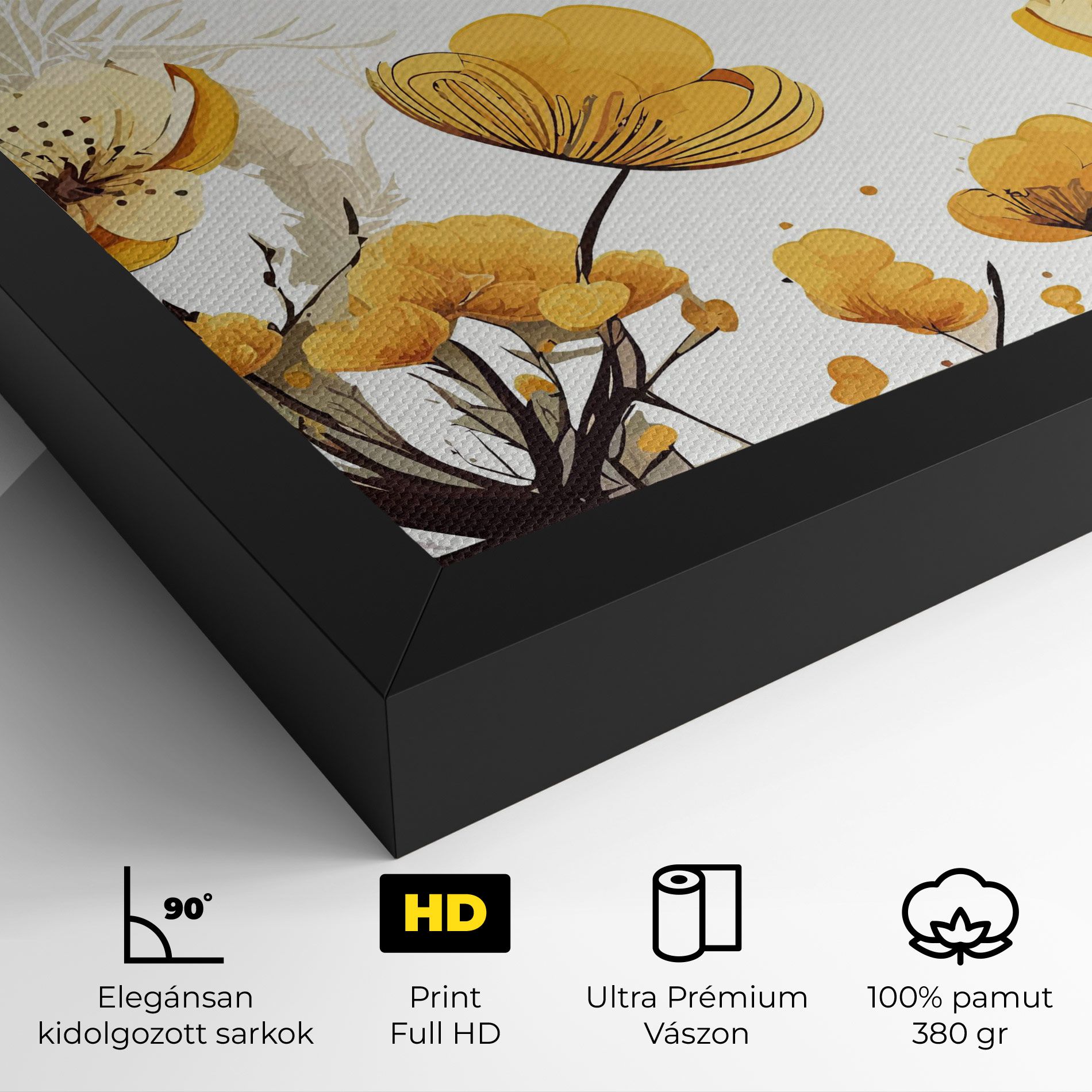 Yellow Circle Flowers mockup 4