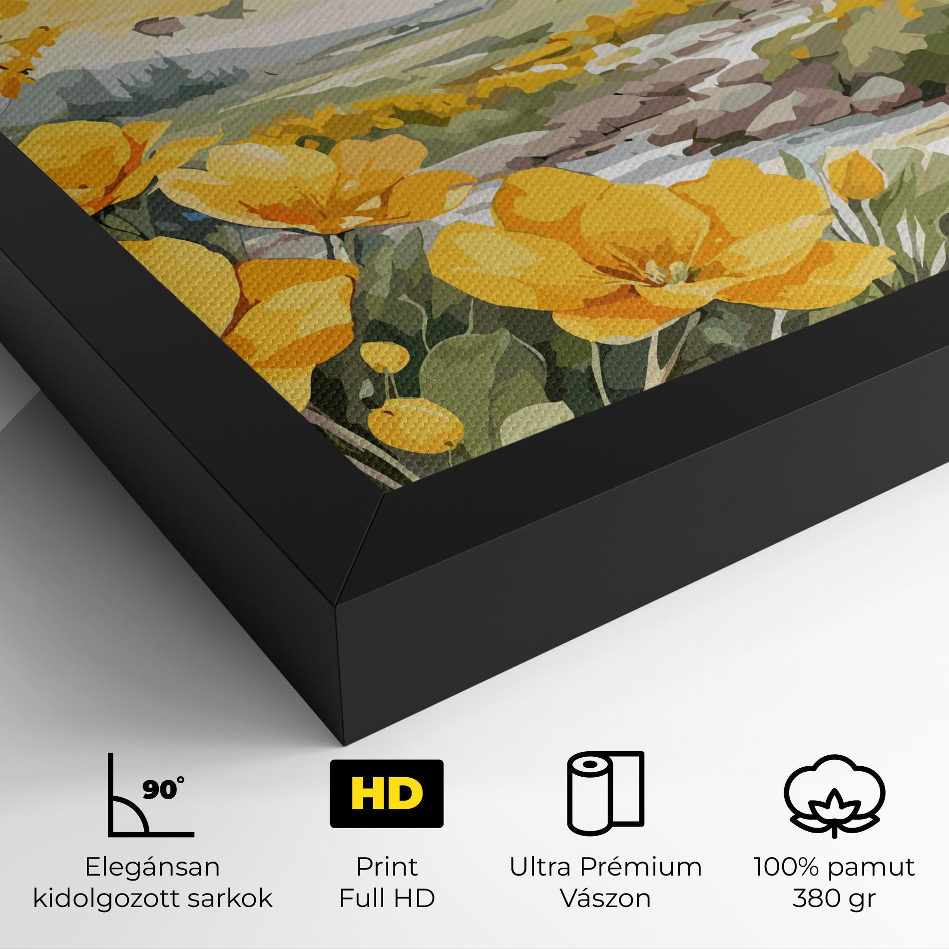 Vászonkép Yellow Spring Flower mockup 4