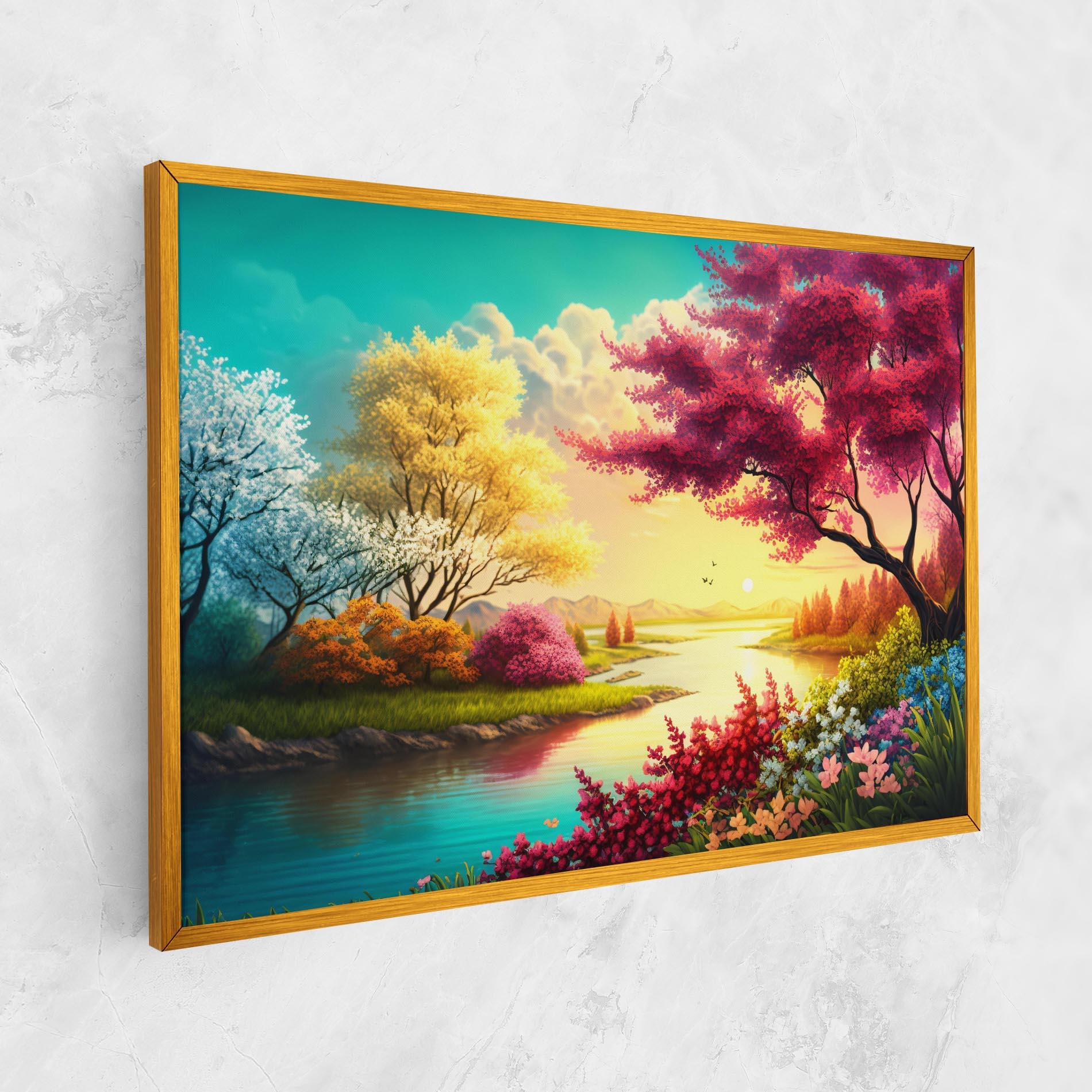 Vászonkép Pink Yellow Trees mockup 1