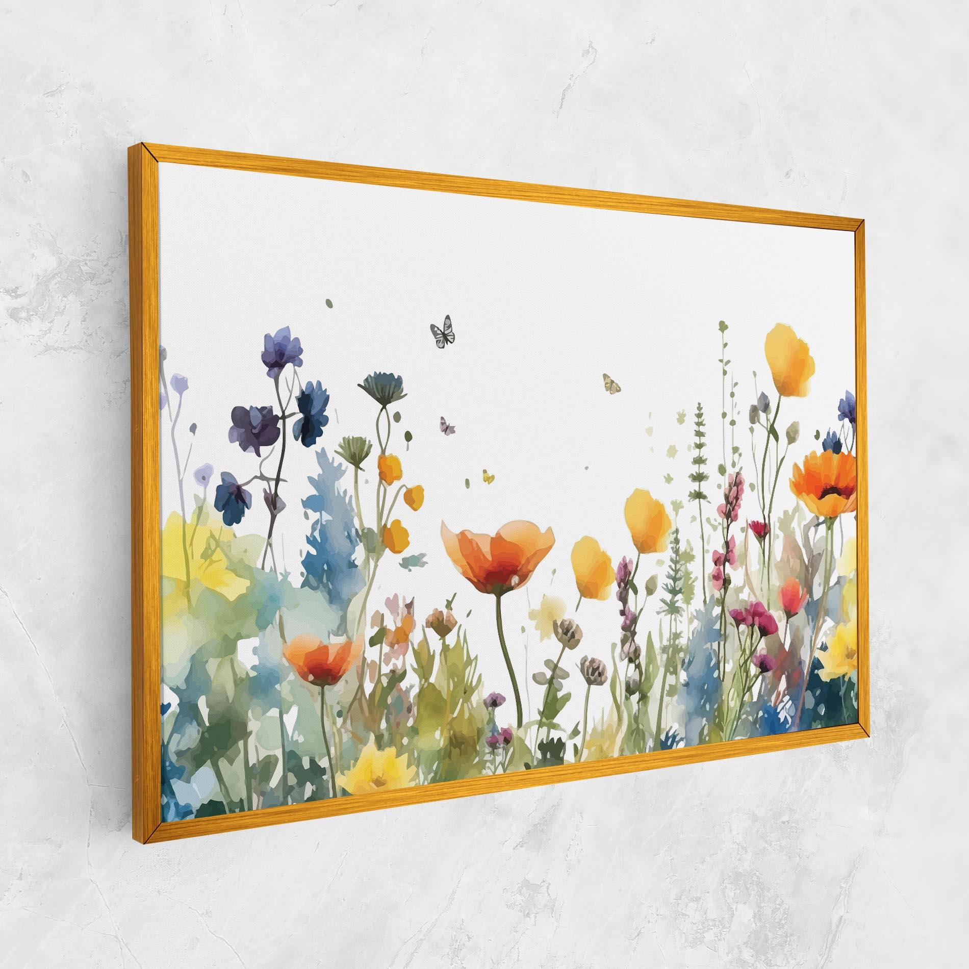 Vászonkép Watercolor Spring Flowers mockup 1