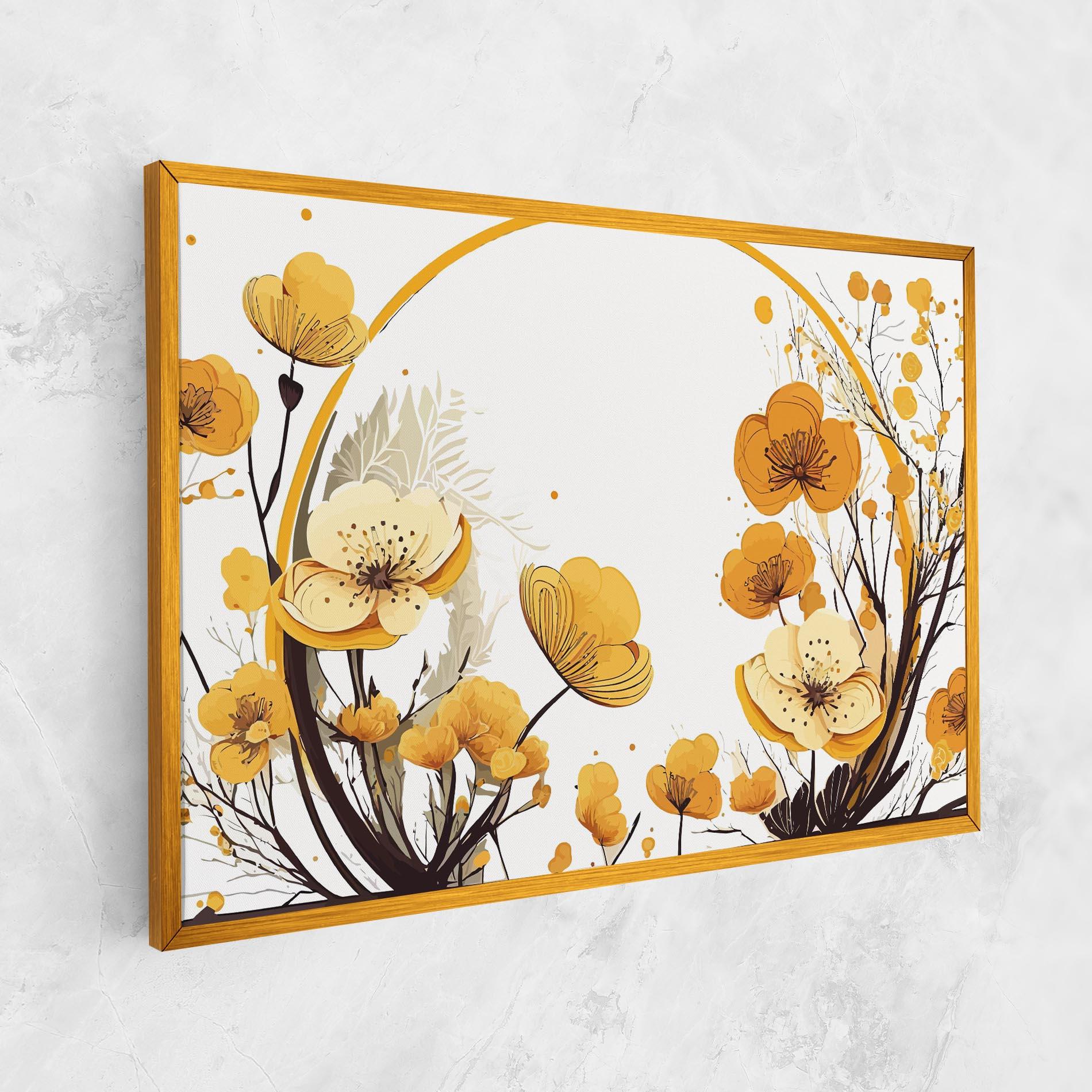 Vászonkép Yellow Circle Flowers mockup 1