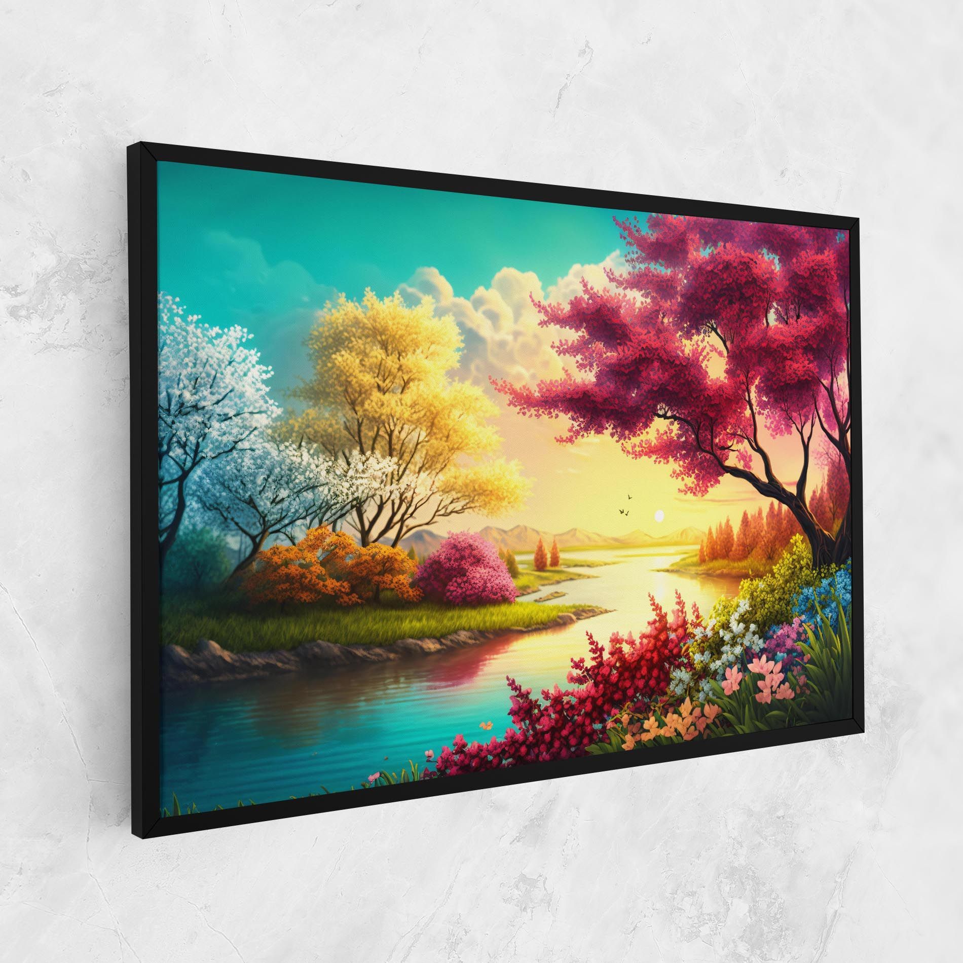 Pink Yellow Trees mockup 1