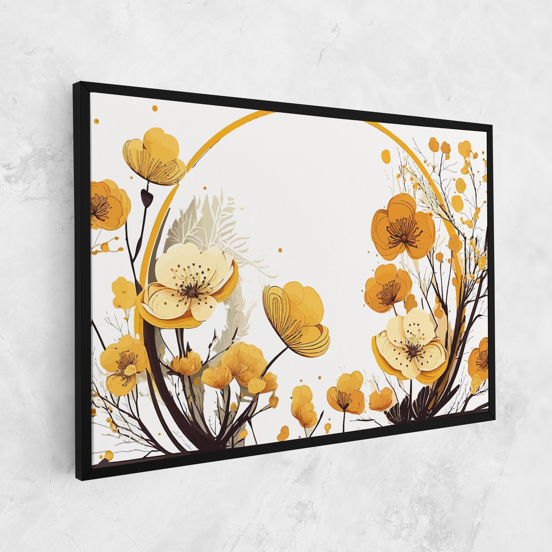 Vászonkép Yellow Circle Flowers mockup 1