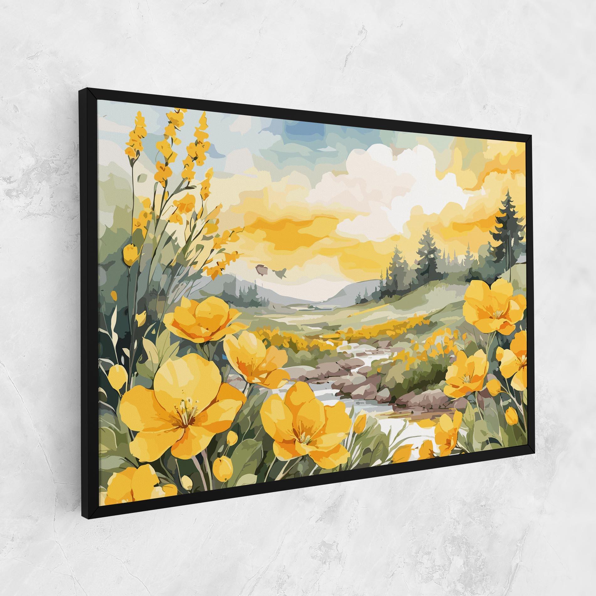 Vászonkép Yellow Spring Flower mockup 1