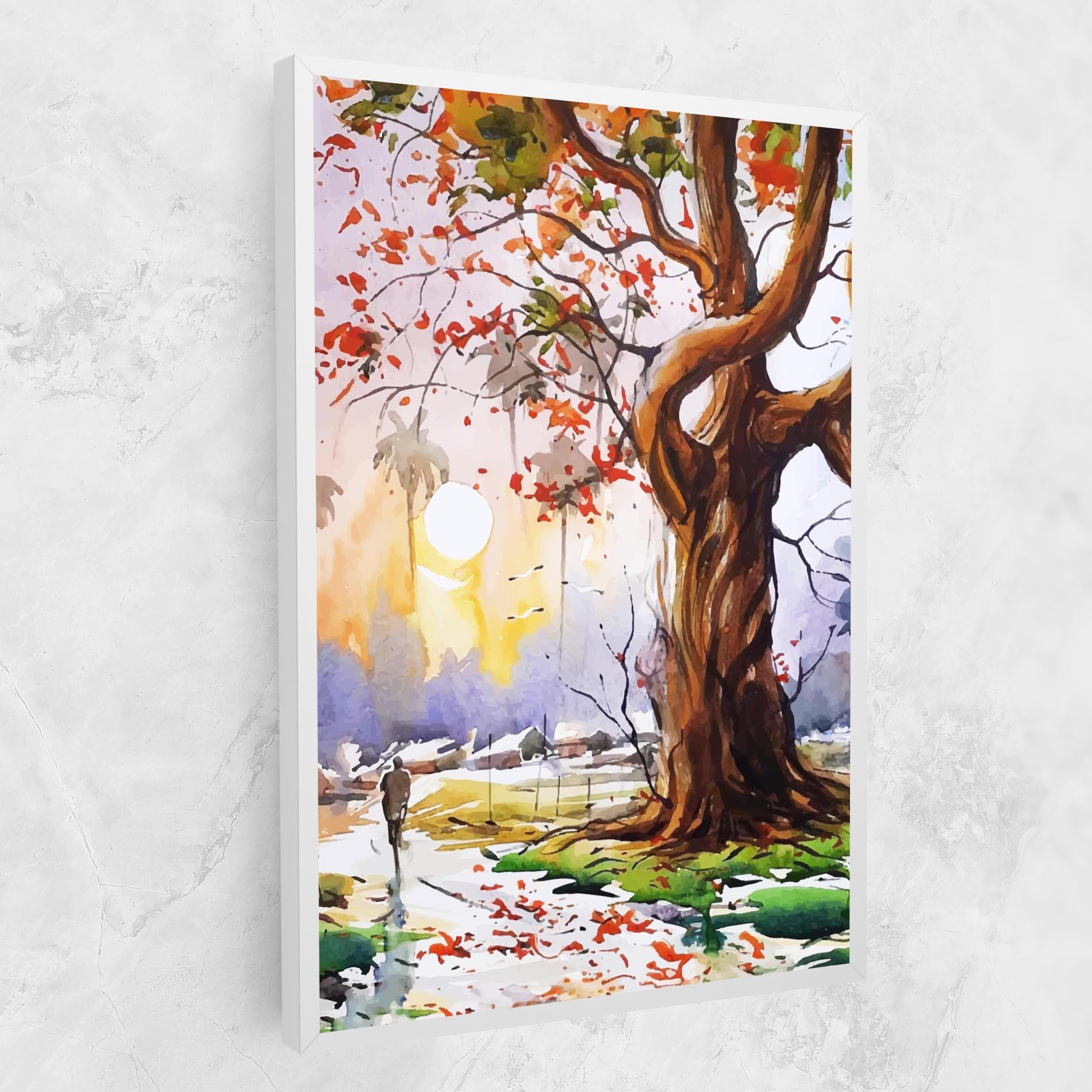 Vászonkép Watercolor Spring Tree mockup 1