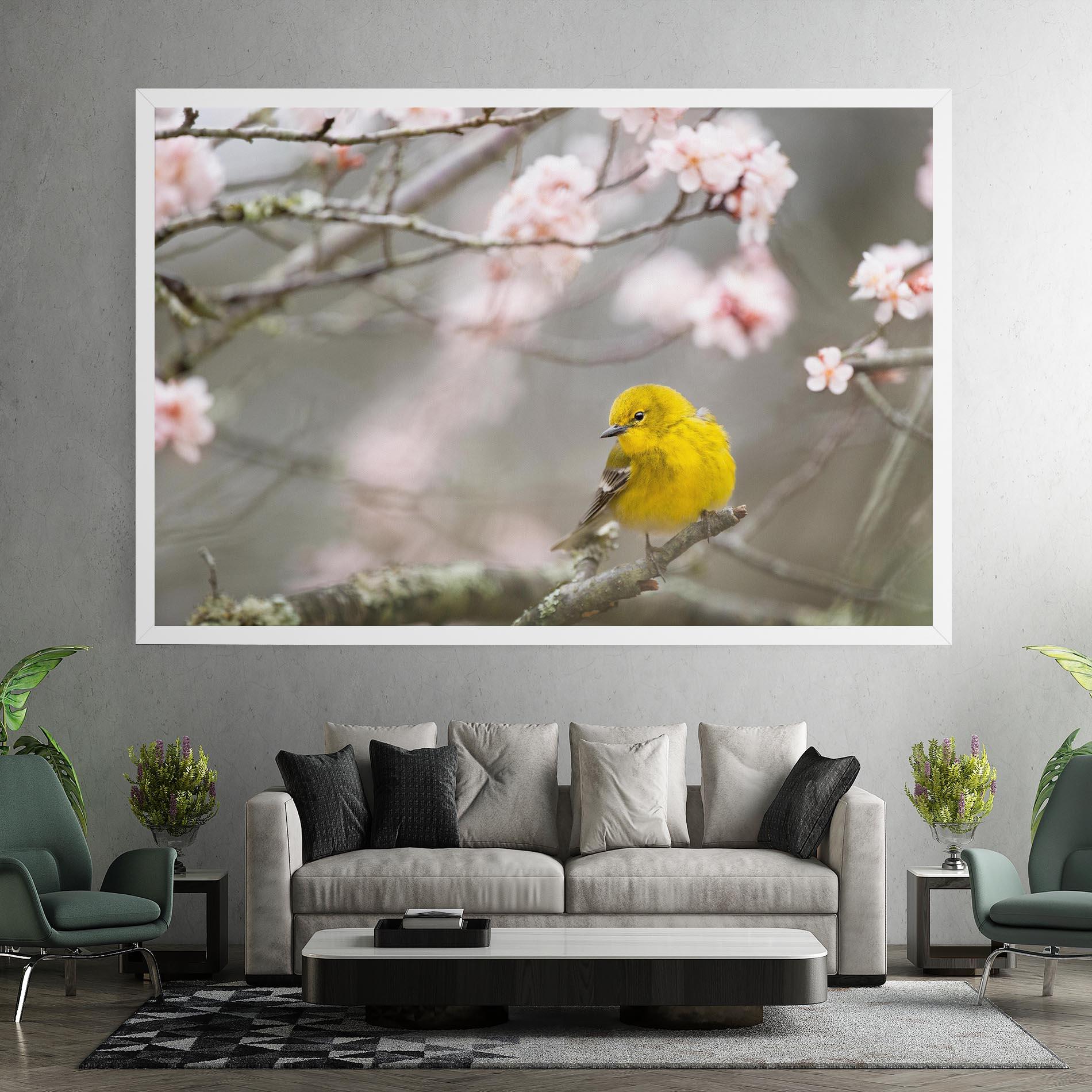 Vászonkép Pretty Spring Yellow Bird mockup 7