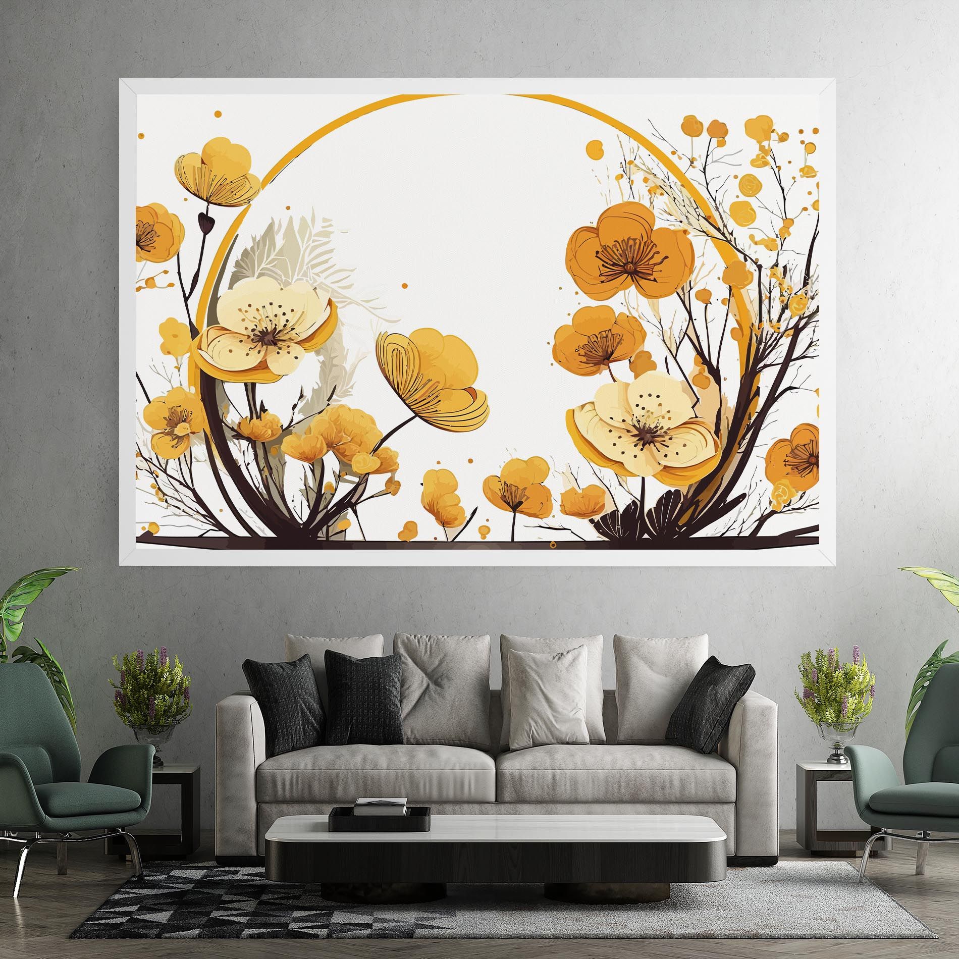 Yellow Circle Flowers mockup 7