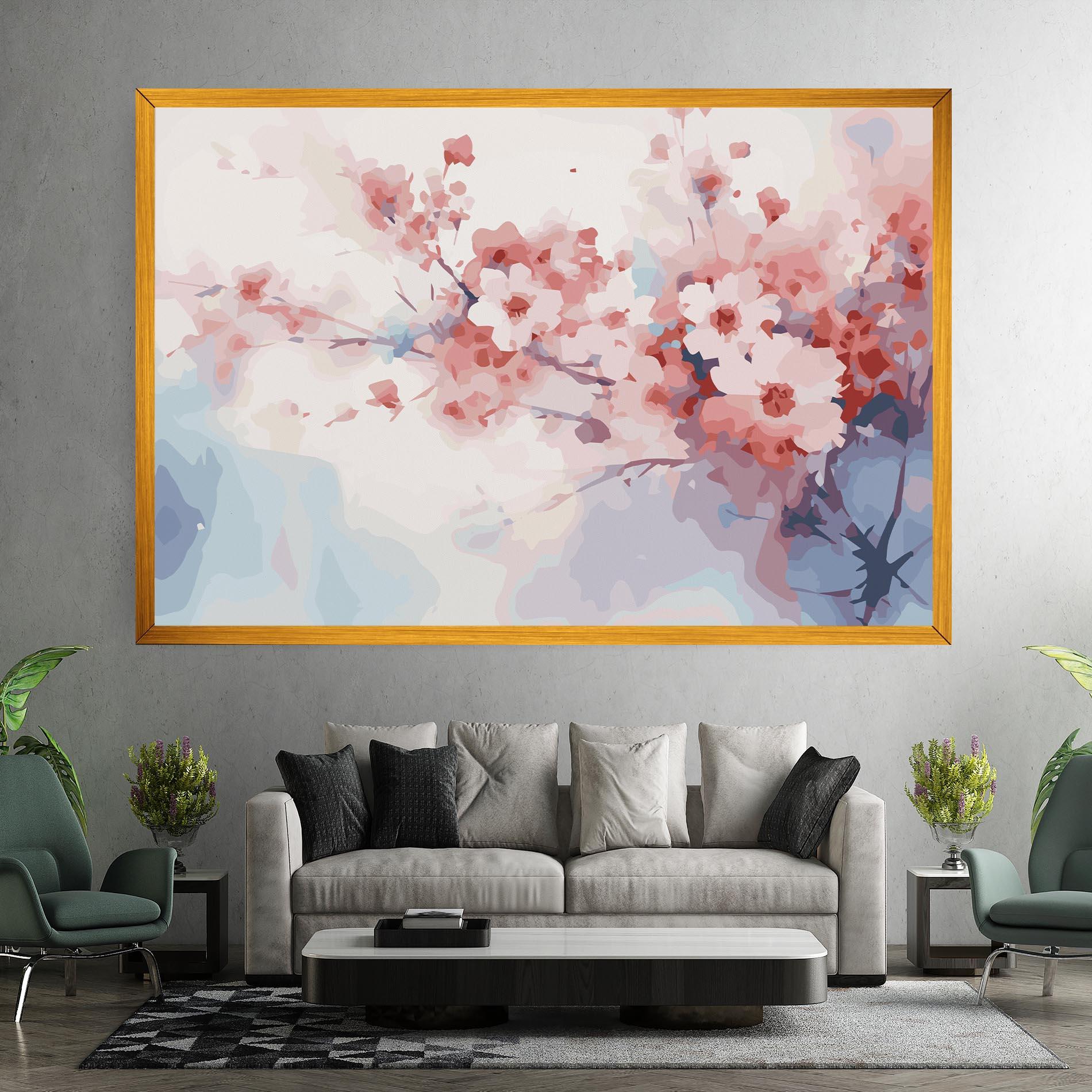 Vászonkép Pastel Spring Flowers mockup 7