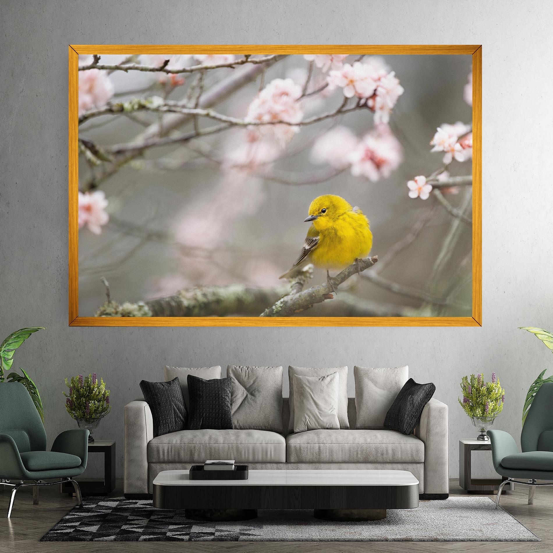 Vászonkép Pretty Spring Yellow Bird mockup 7