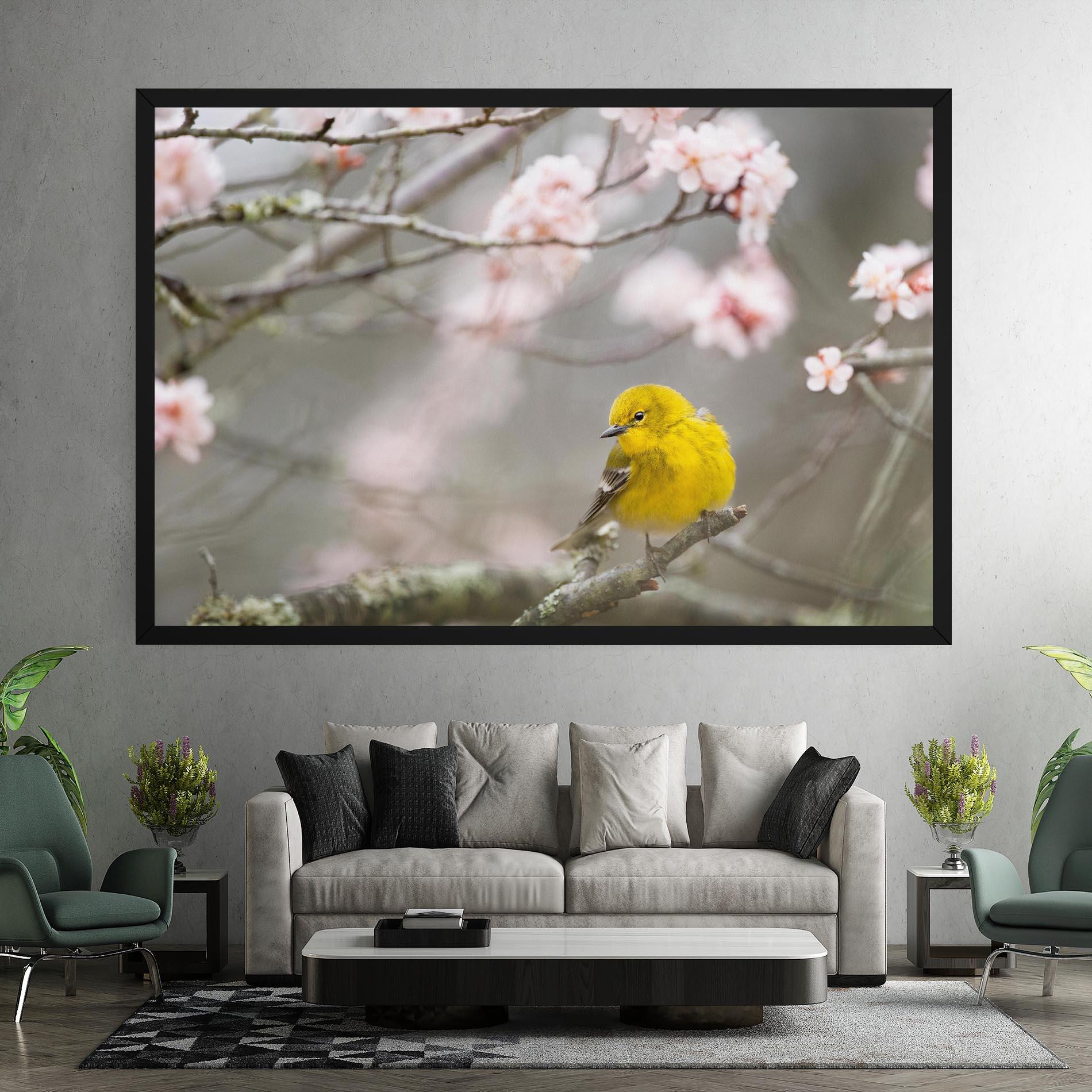 Vászonkép Pretty Spring Yellow Bird mockup 7