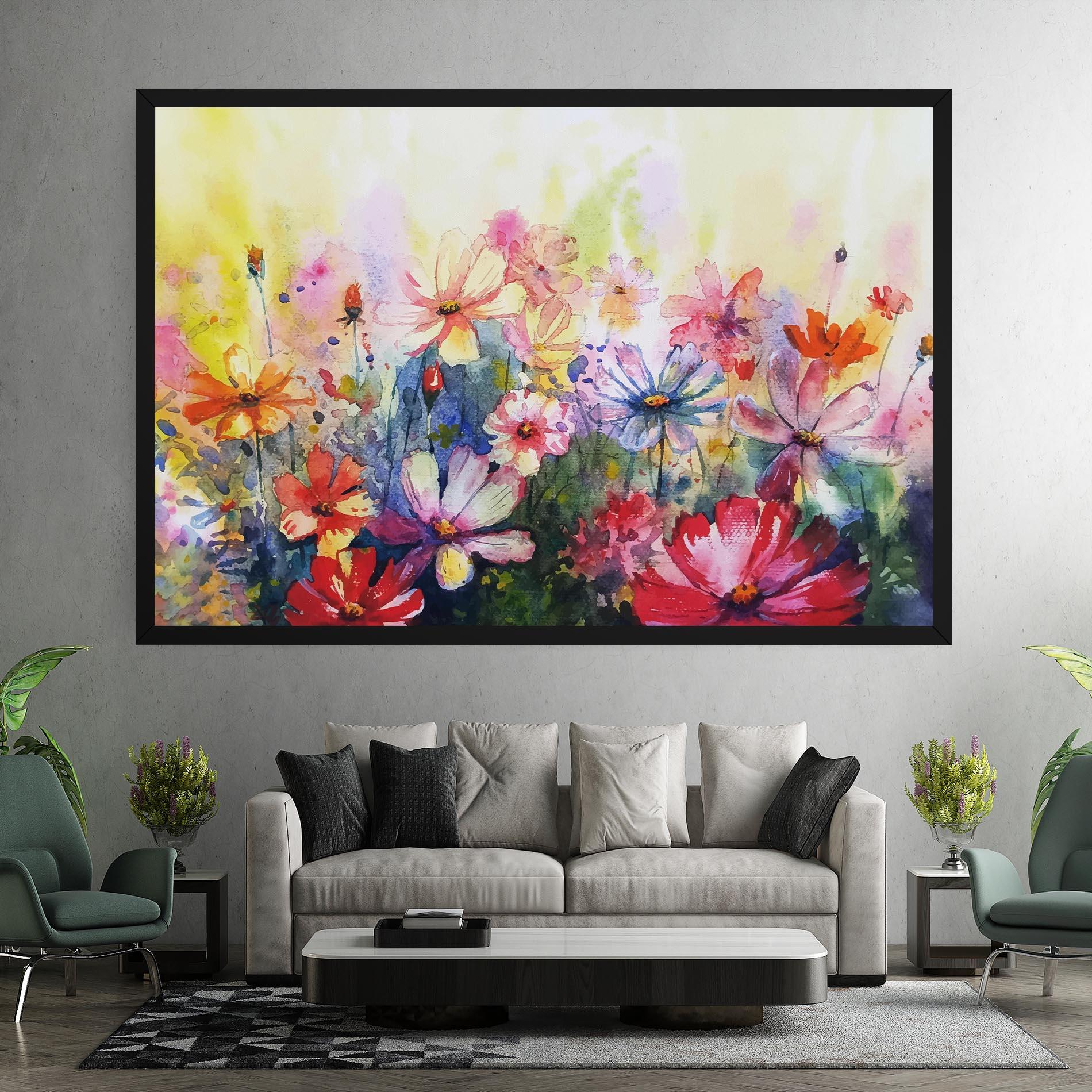 Vászonkép Water Art Flowers mockup 7