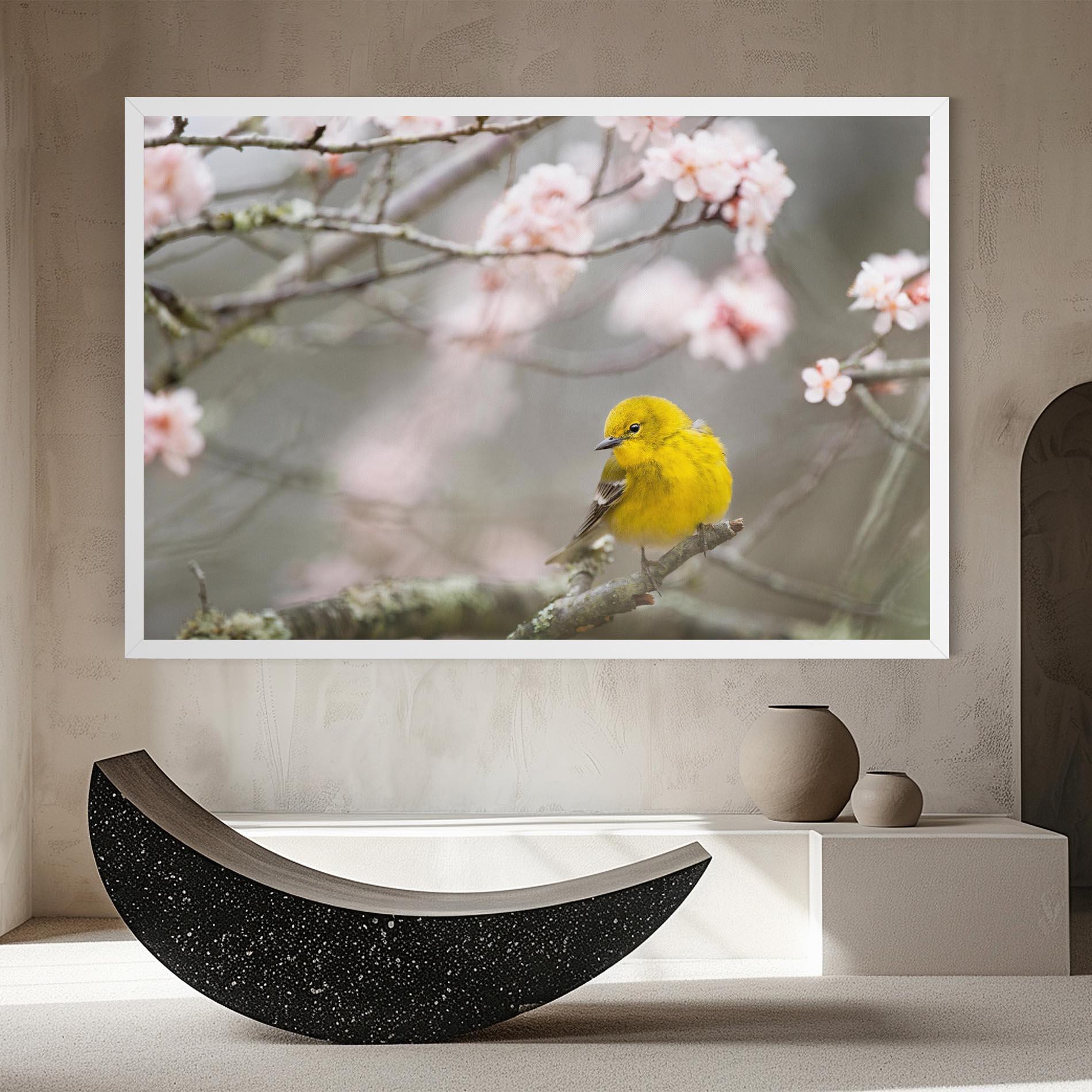 Vászonkép Pretty Spring Yellow Bird mockup 8