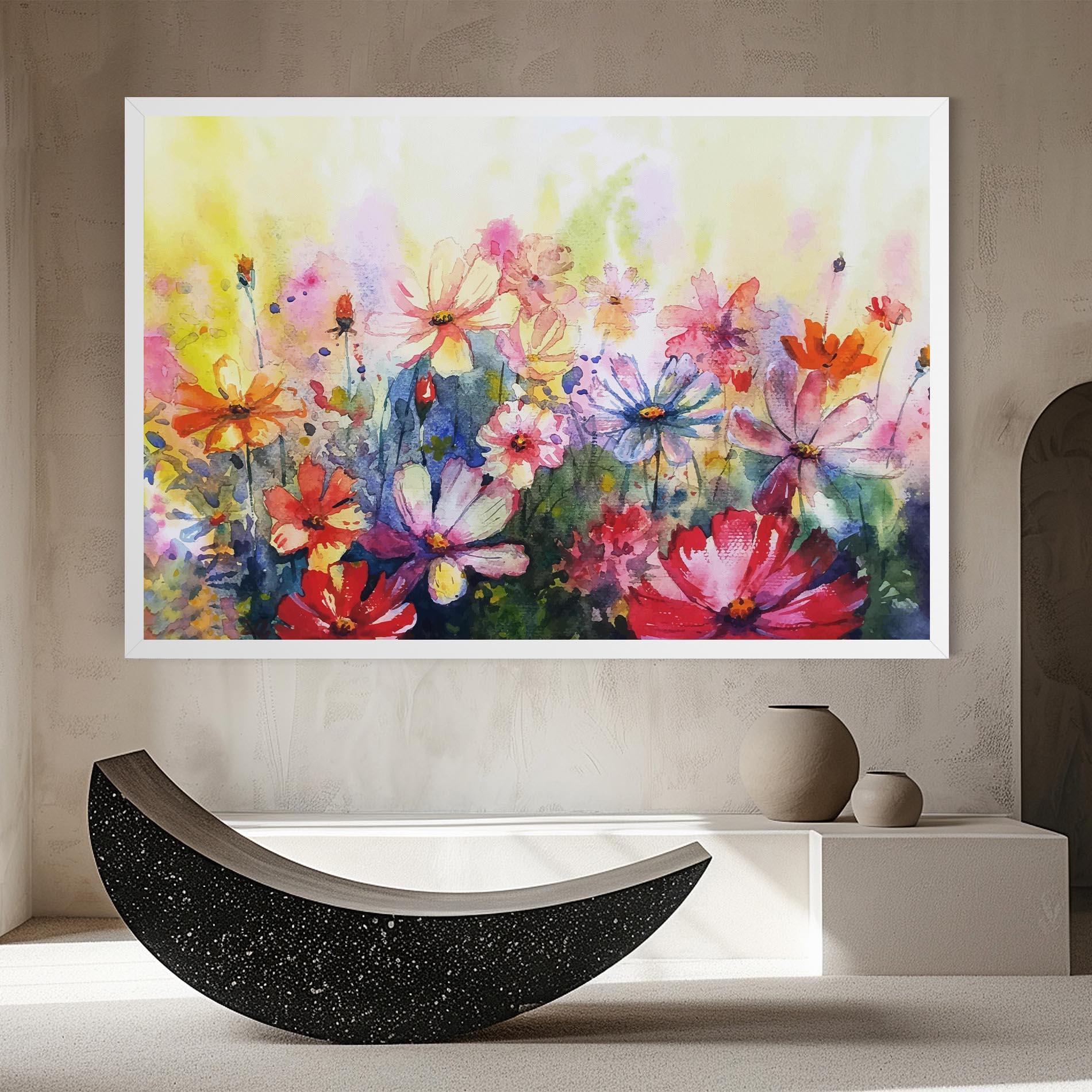 Vászonkép Water Art Flowers mockup 8