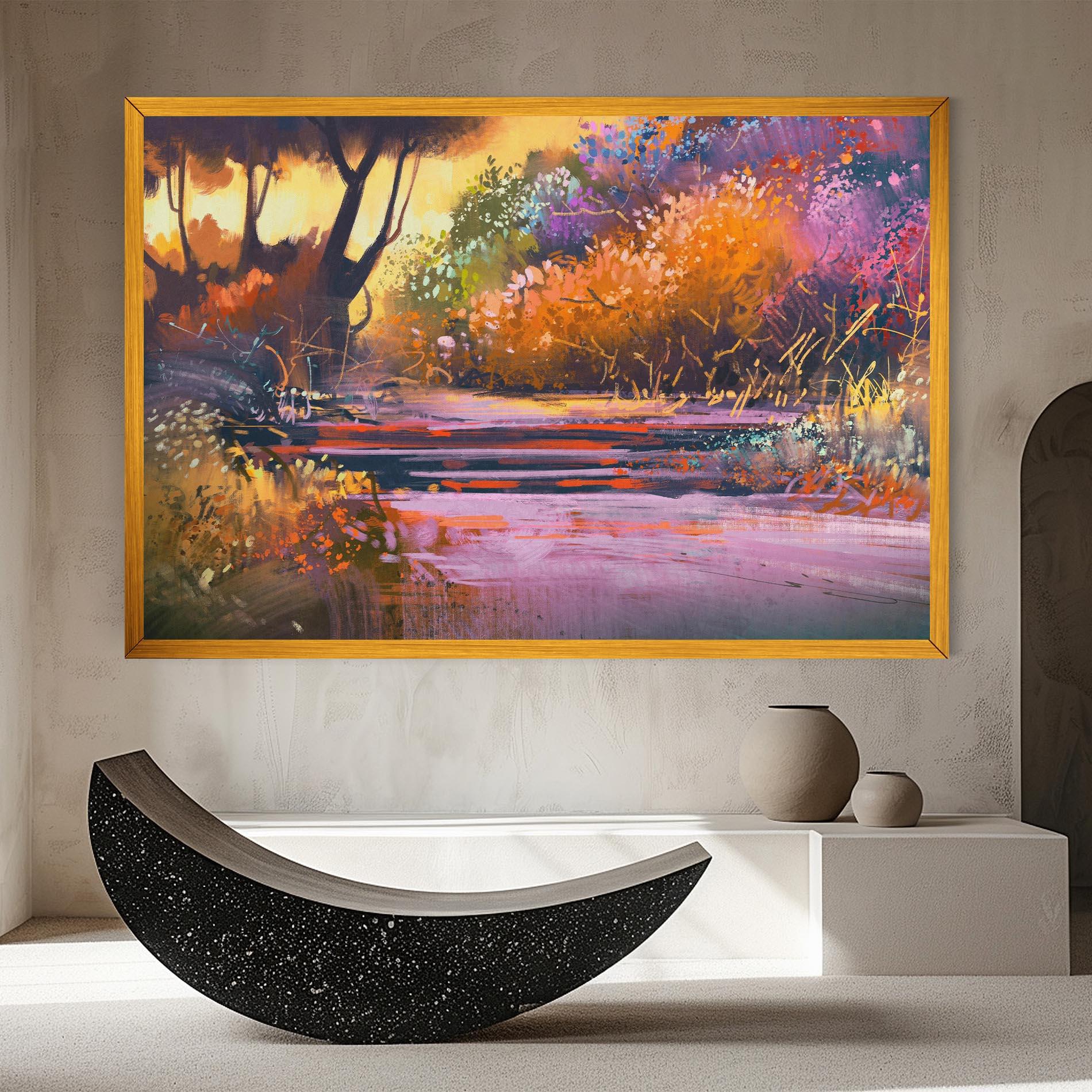 Vászonkép Landscape Colorful Trees mockup 8