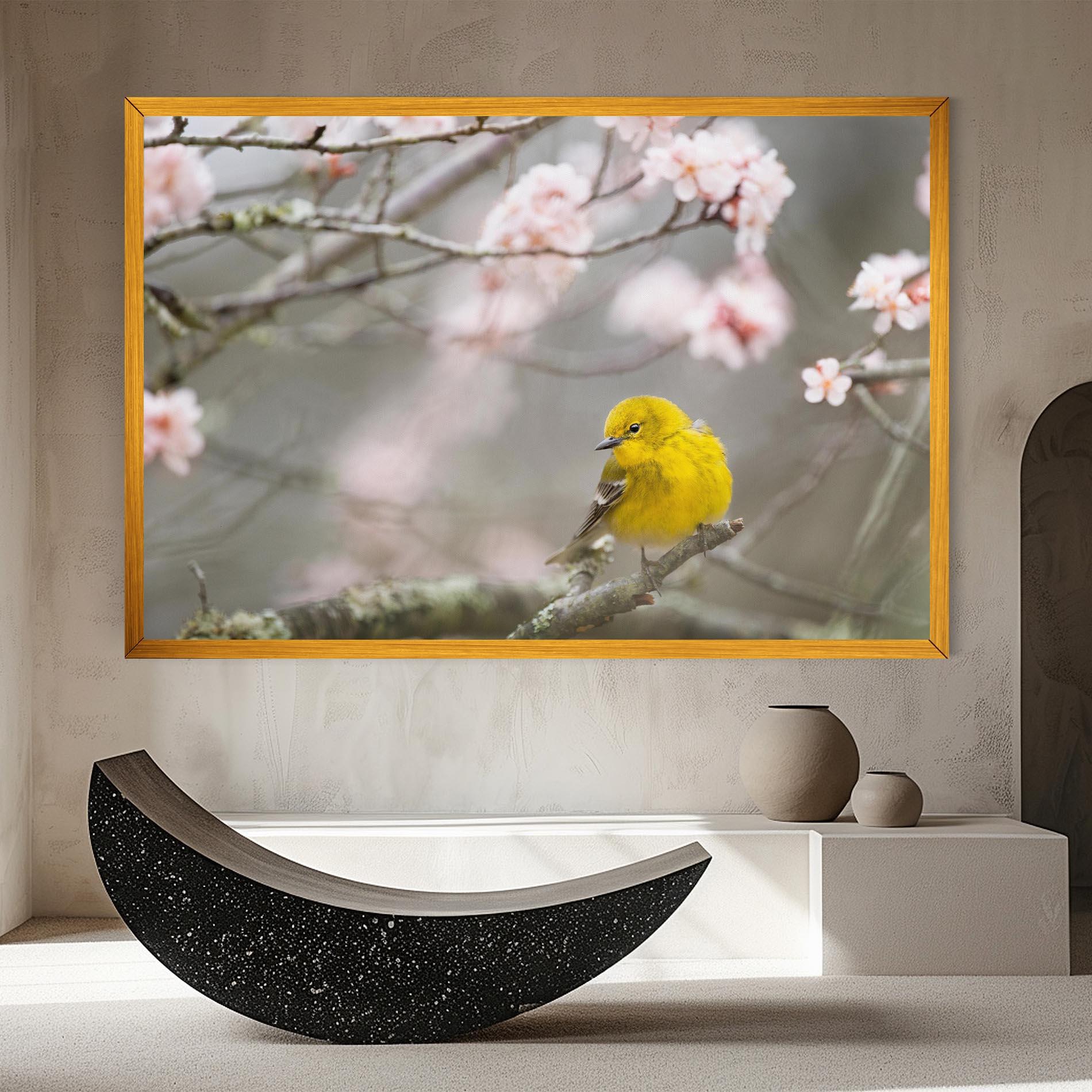 Vászonkép Pretty Spring Yellow Bird mockup 8