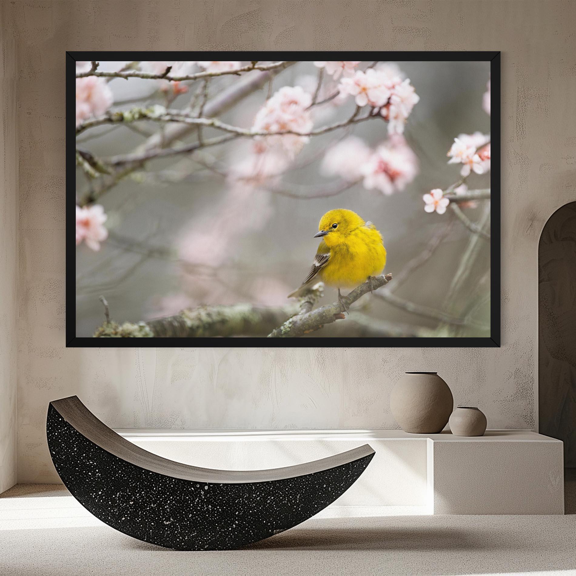 Vászonkép Pretty Spring Yellow Bird mockup 8