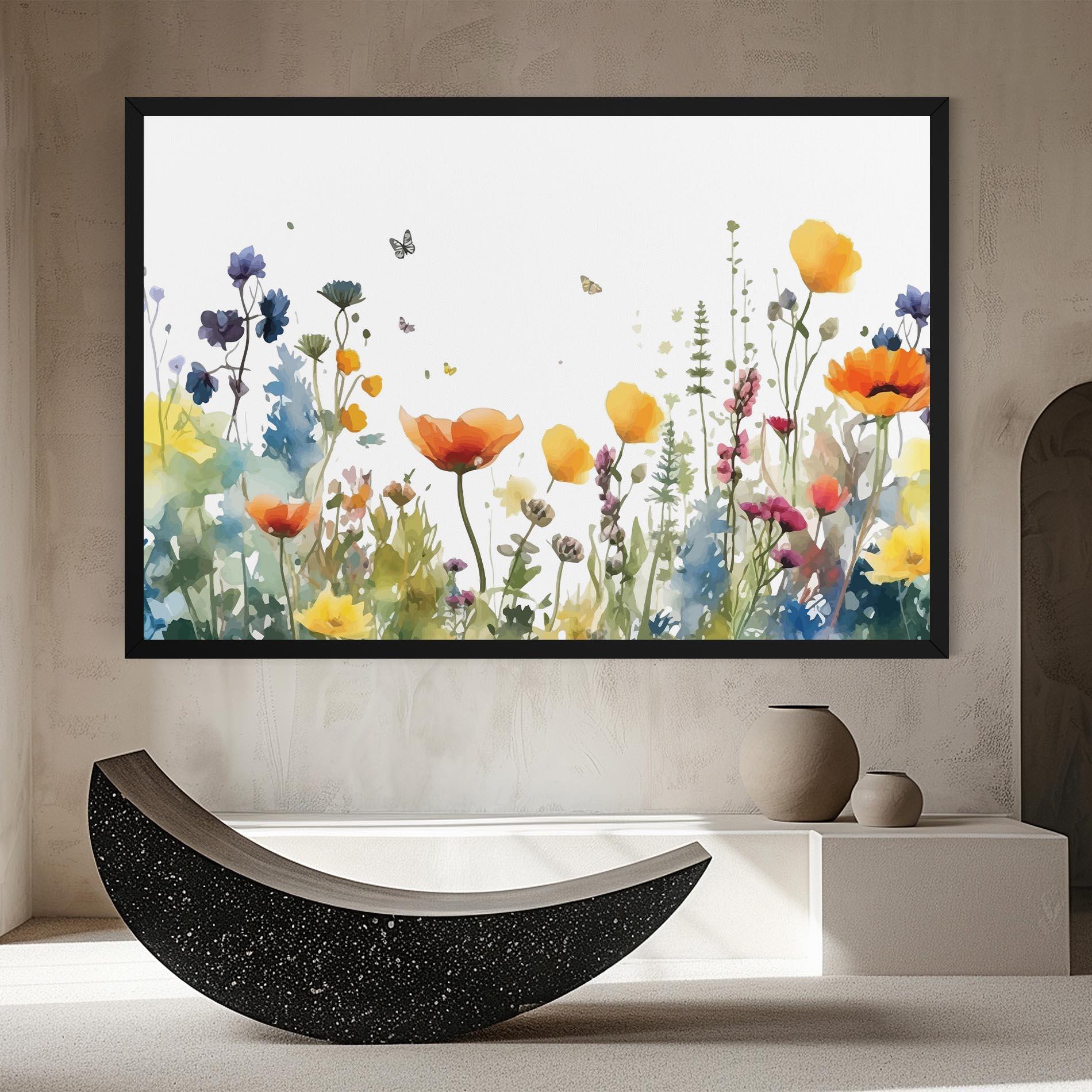 Vászonkép Watercolor Spring Flowers mockup 8