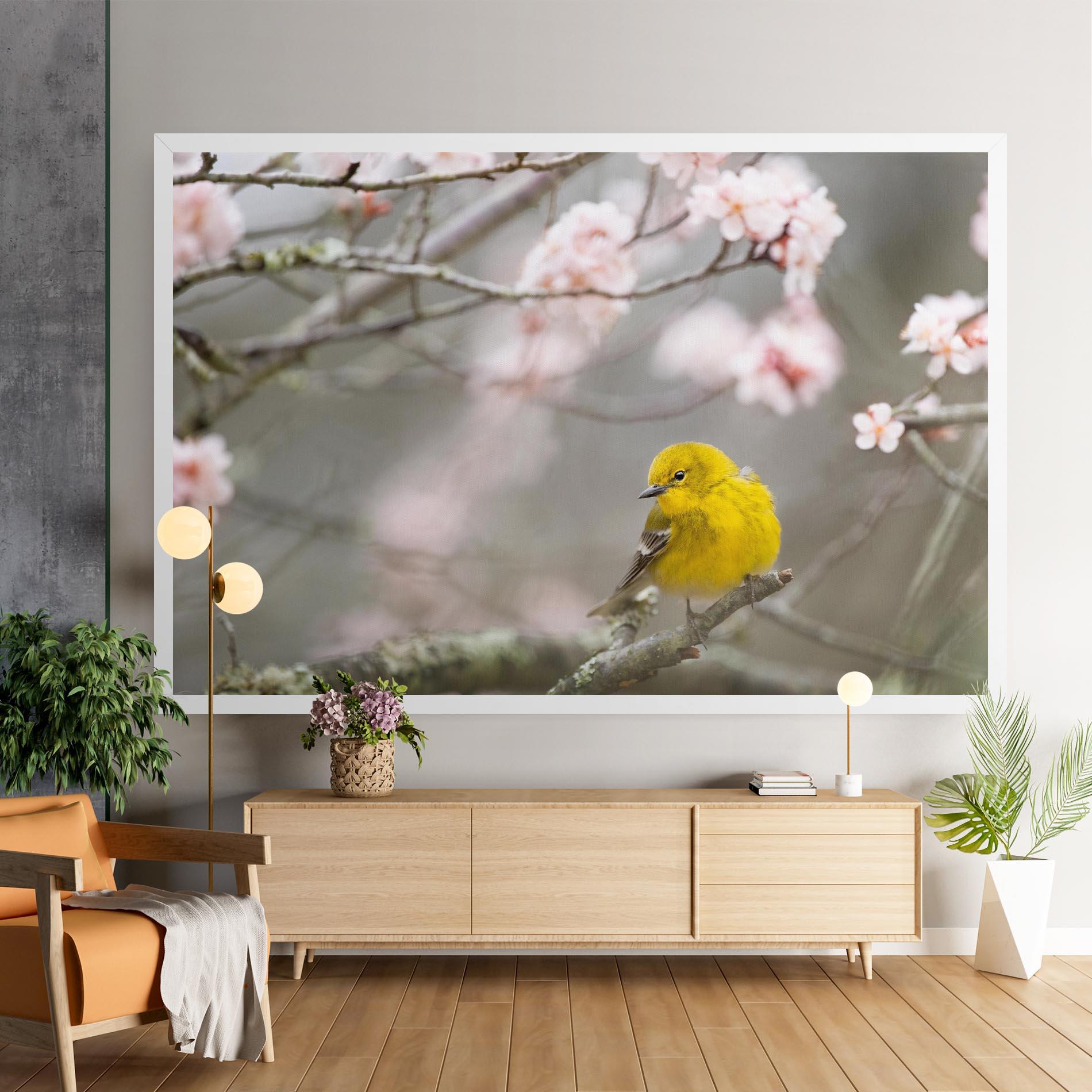 Vászonkép Pretty Spring Yellow Bird mockup 9