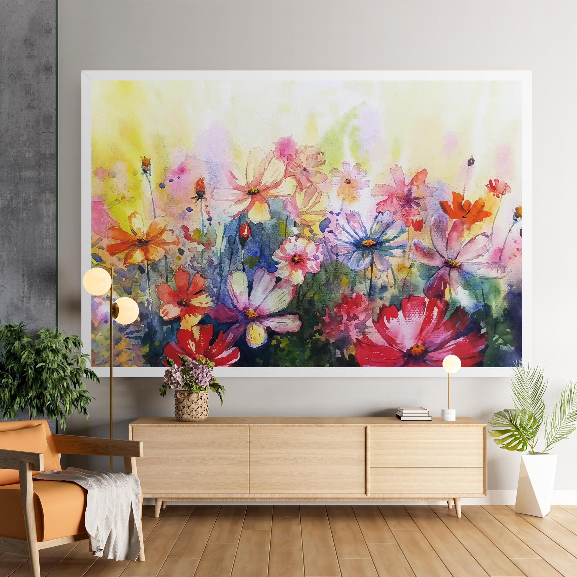 Vászonkép Water Art Flowers mockup 9