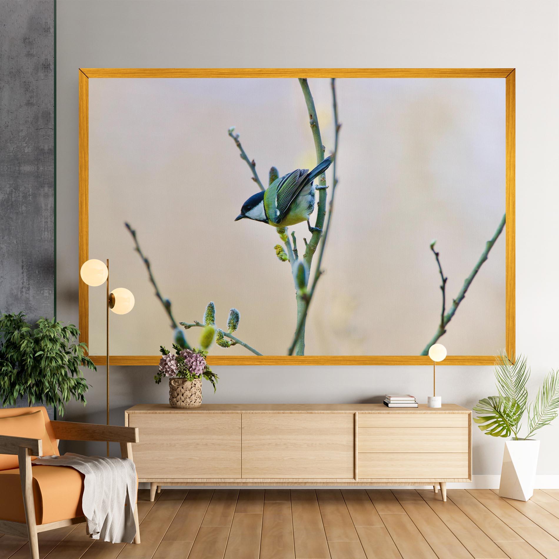 Vászonkép Beautiful Spring Bird mockup 9