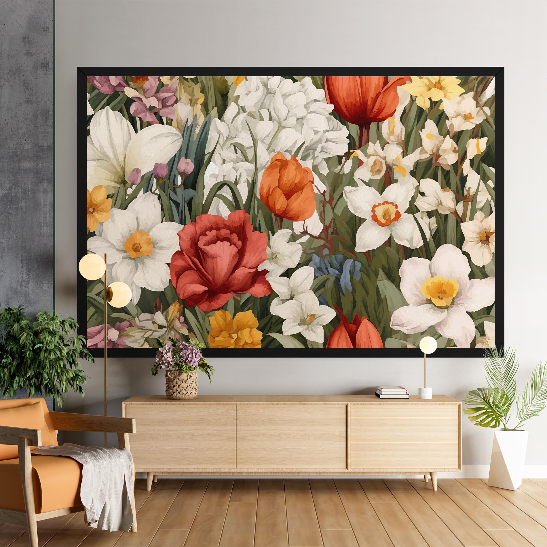 Vászonkép Orange Red Spring mockup 9