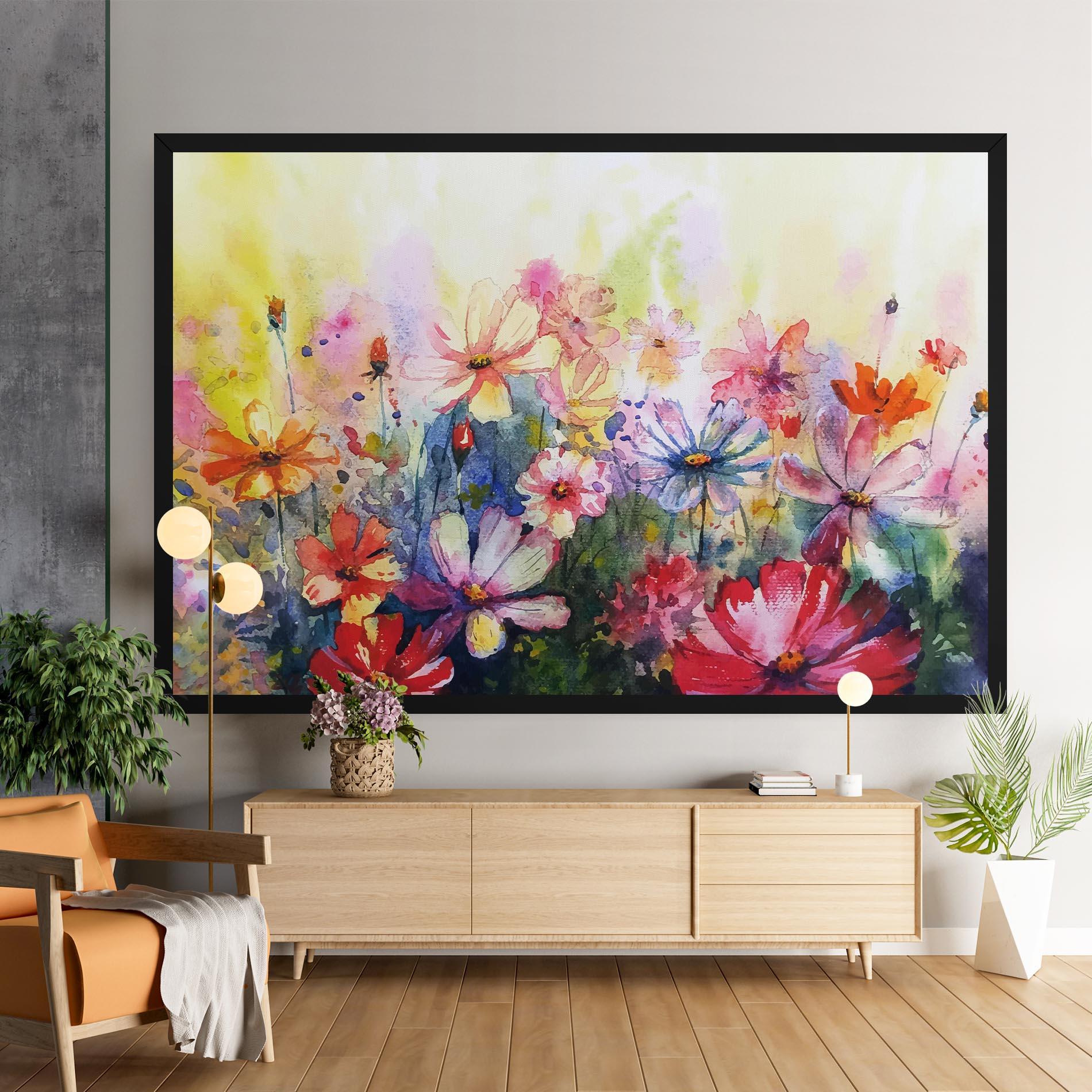 Vászonkép Water Art Flowers mockup 9