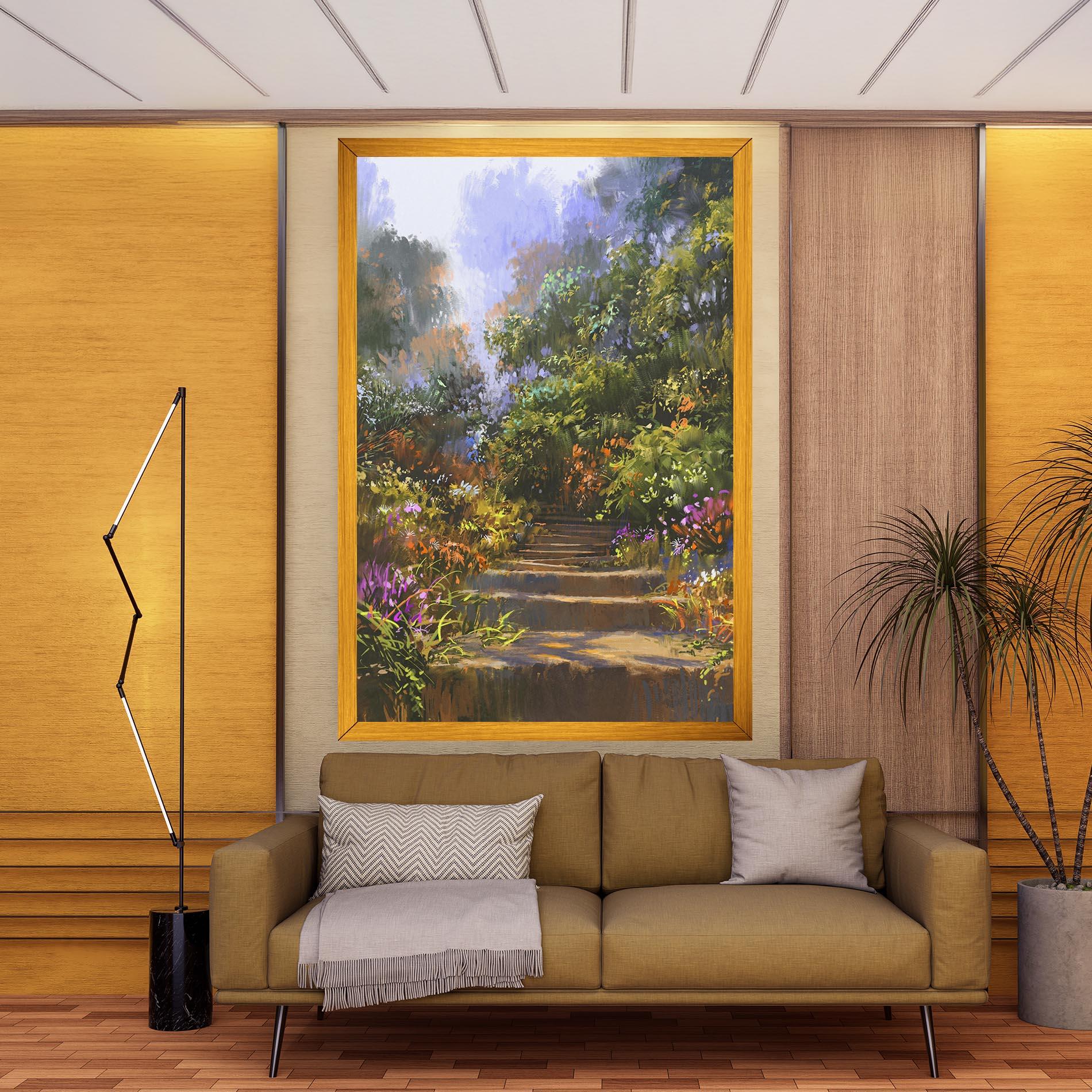 Vászonkép Spring Staircase Painting mockup 9