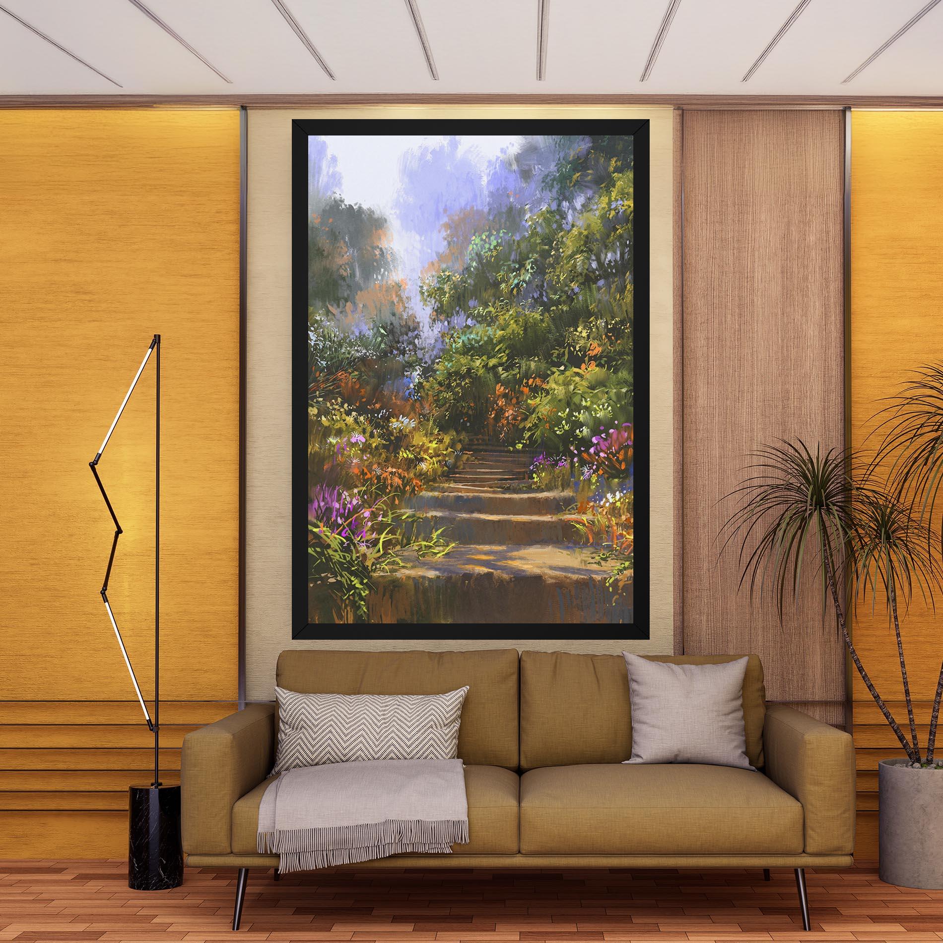 Vászonkép Spring Staircase Painting mockup 9