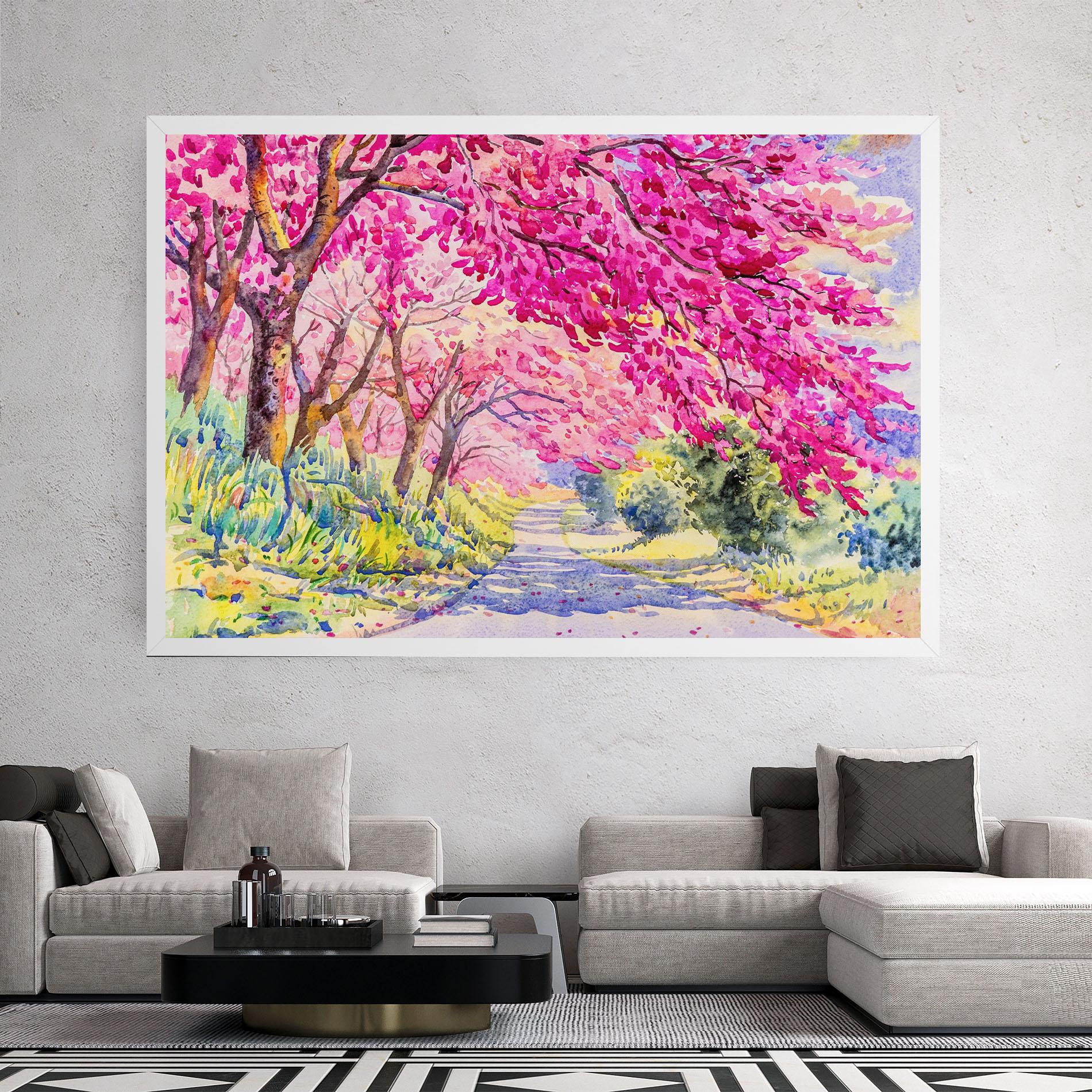 Vászonkép Pink Trees Art mockup 2